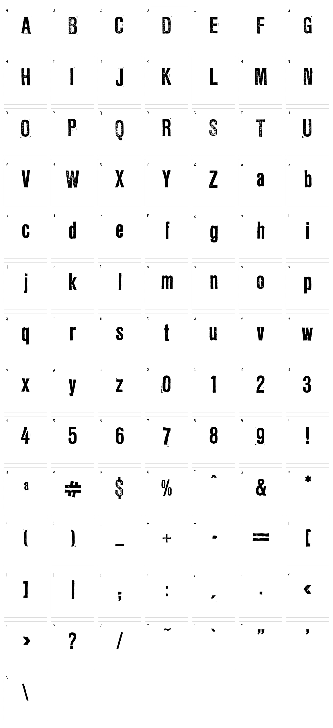 LL Rubber Grotesque Character Set