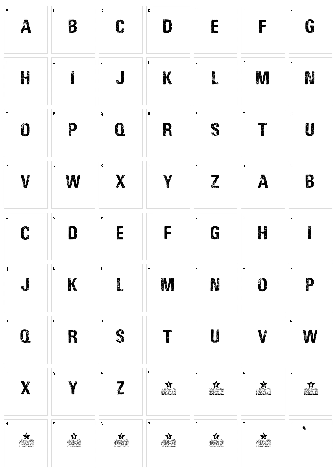 Loud and Clear Character Set