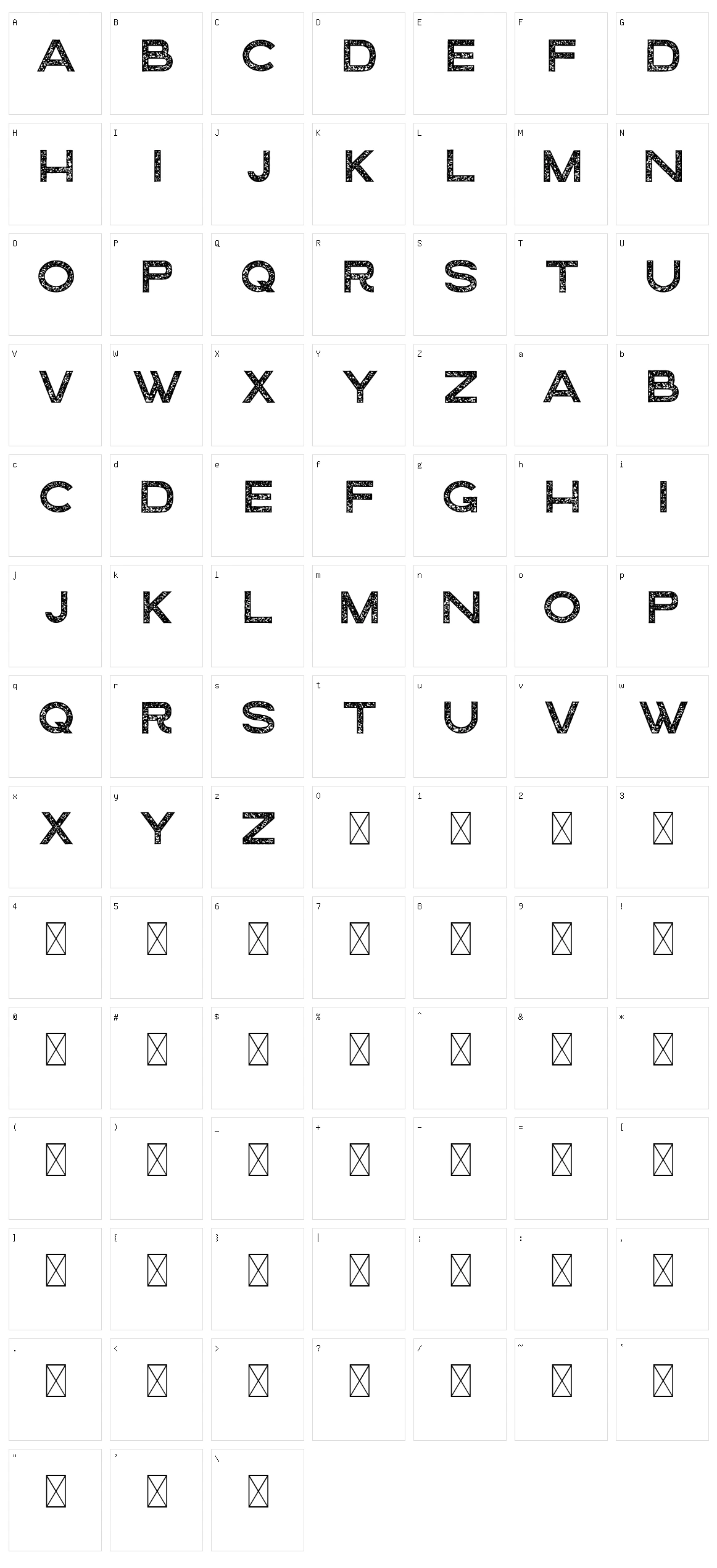 Loveolline Sans Ro F Character Set