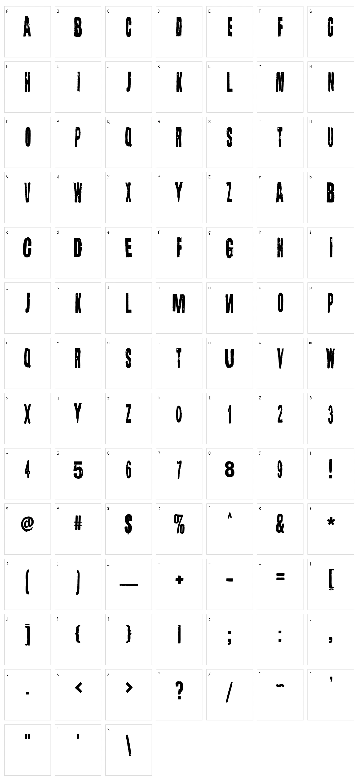 Lugosi Character Set