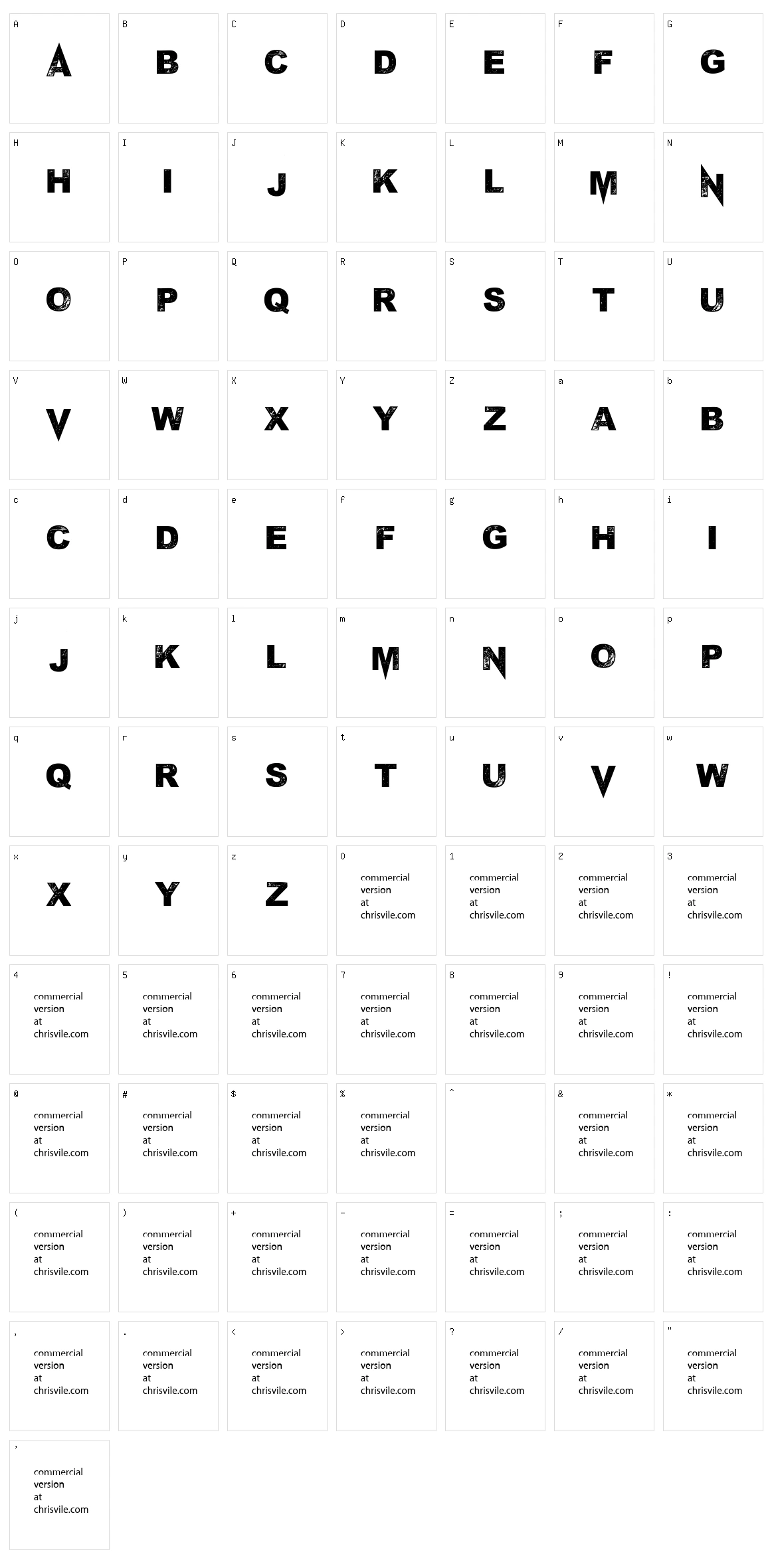 M Ponderosa Character Set