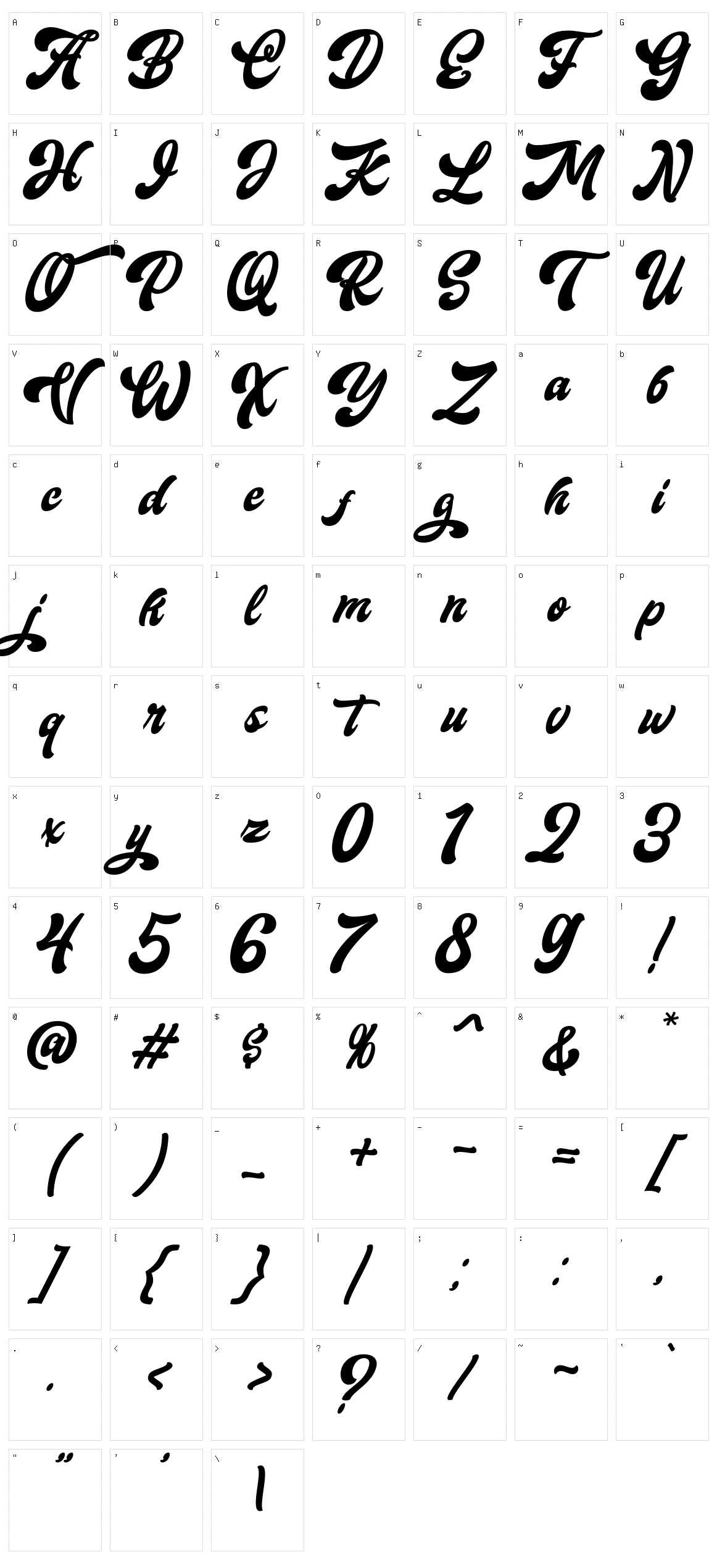 Slimeha Character Set