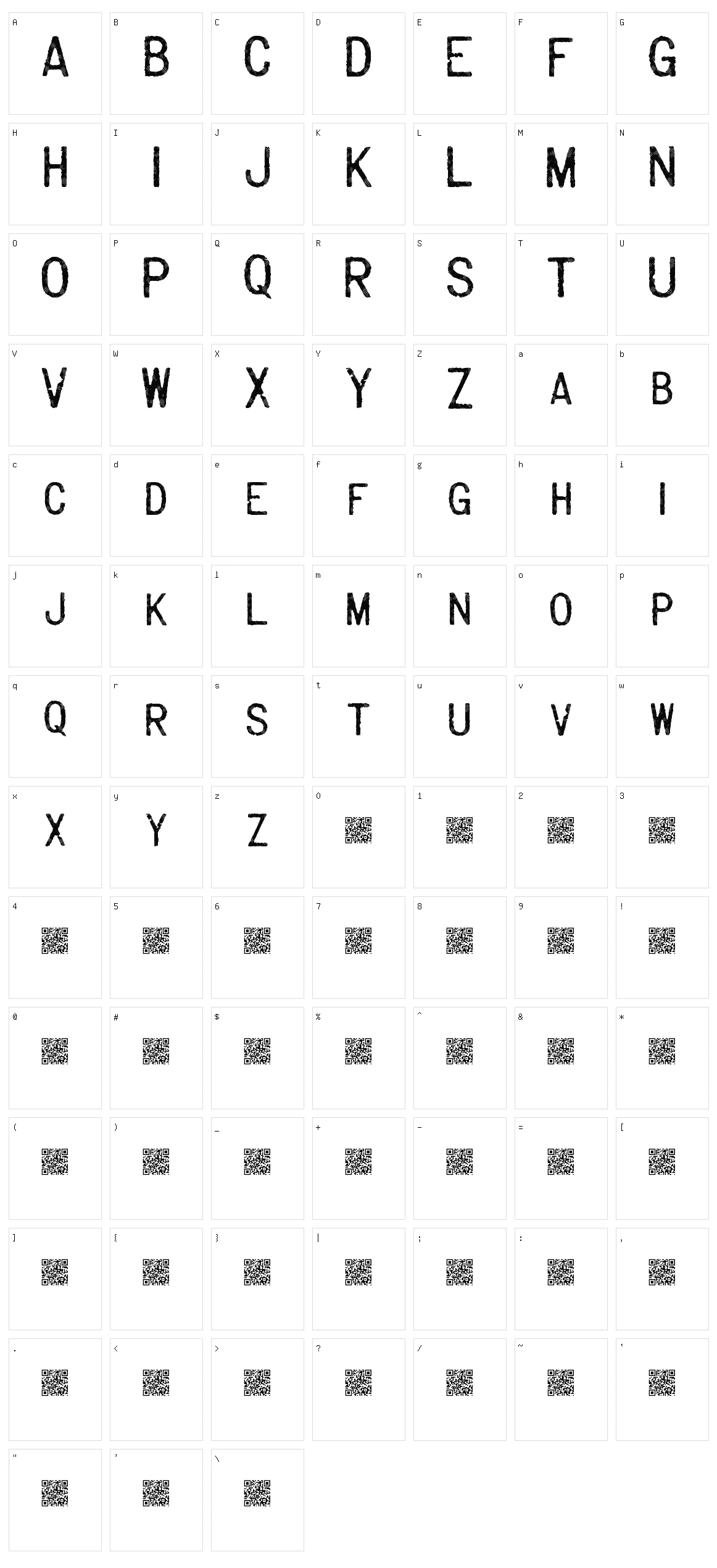 Major Label Character Set