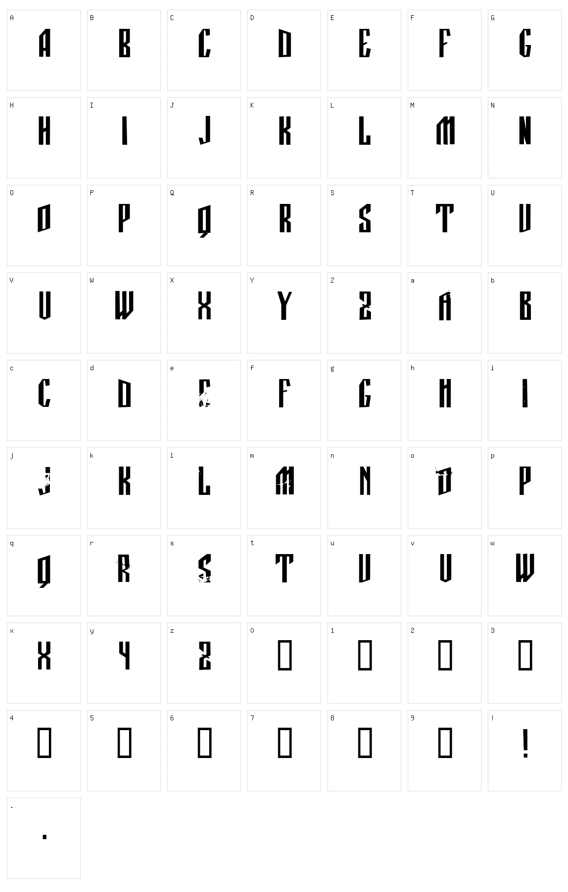Manastirka Character Set