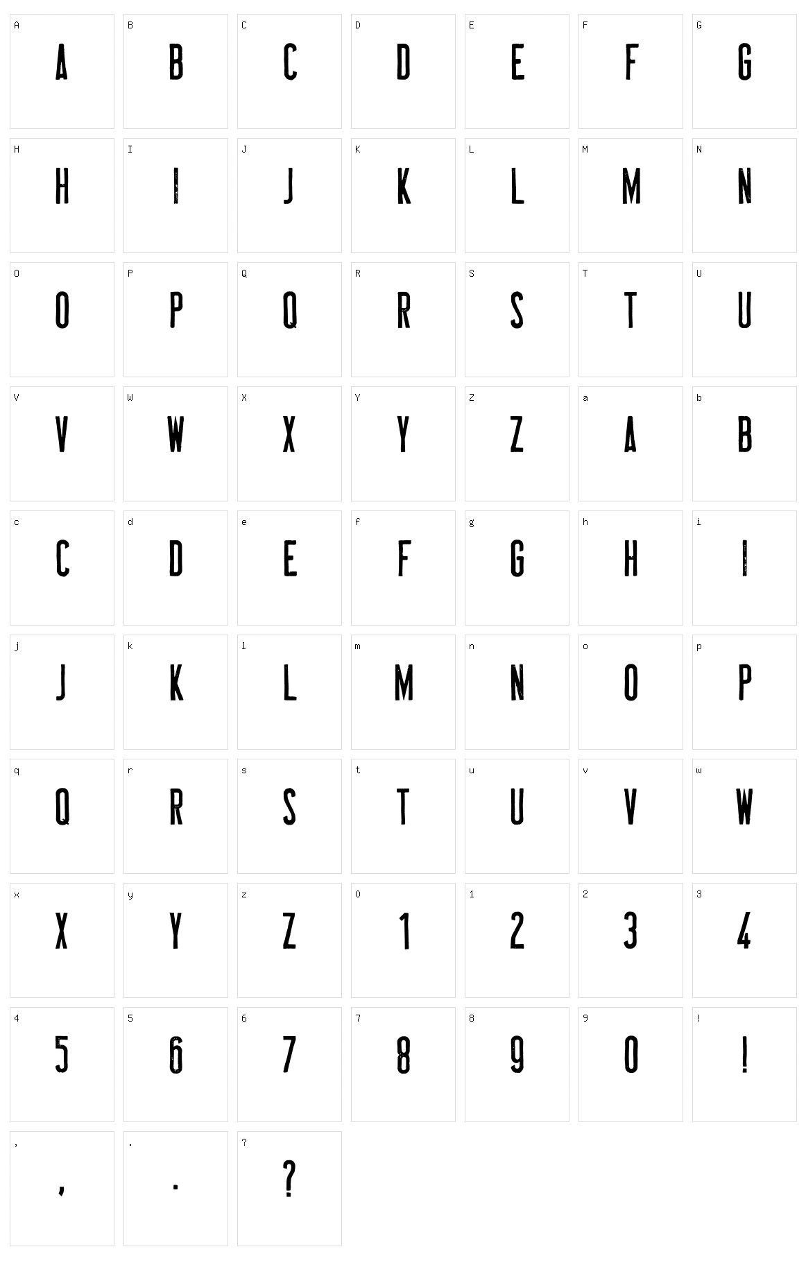 Marson Character Set