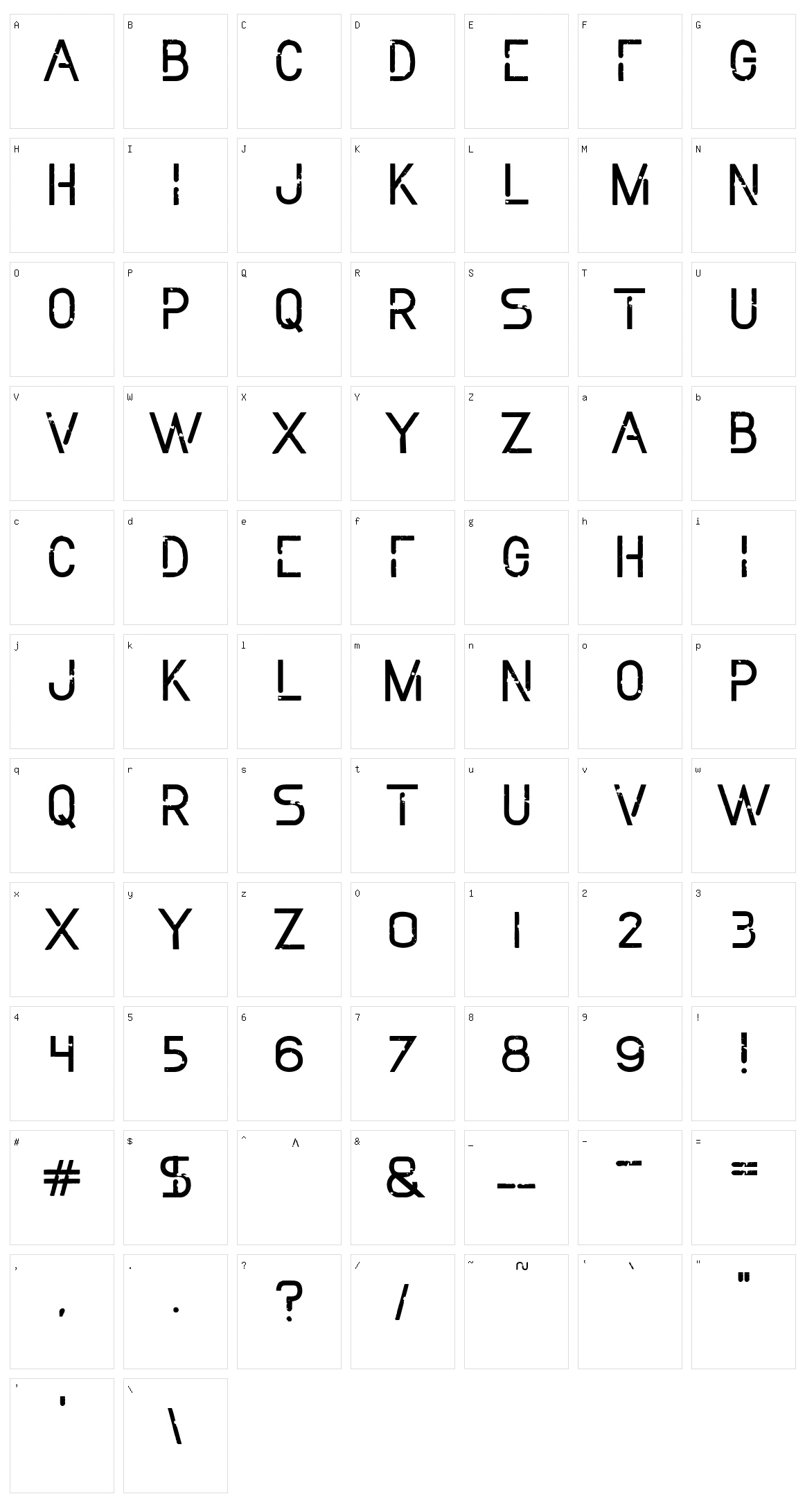Mechanization Character Set