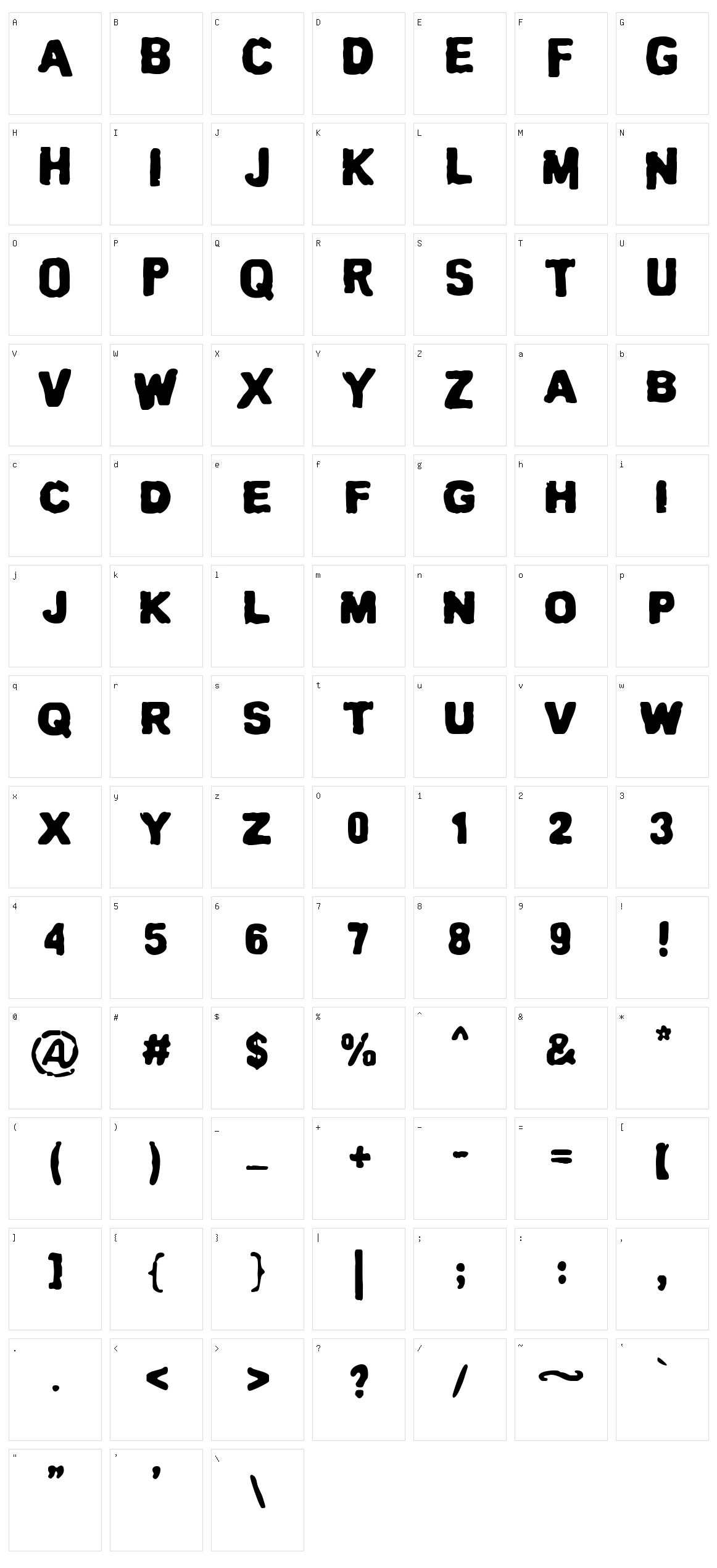 Melting Letter Character Set