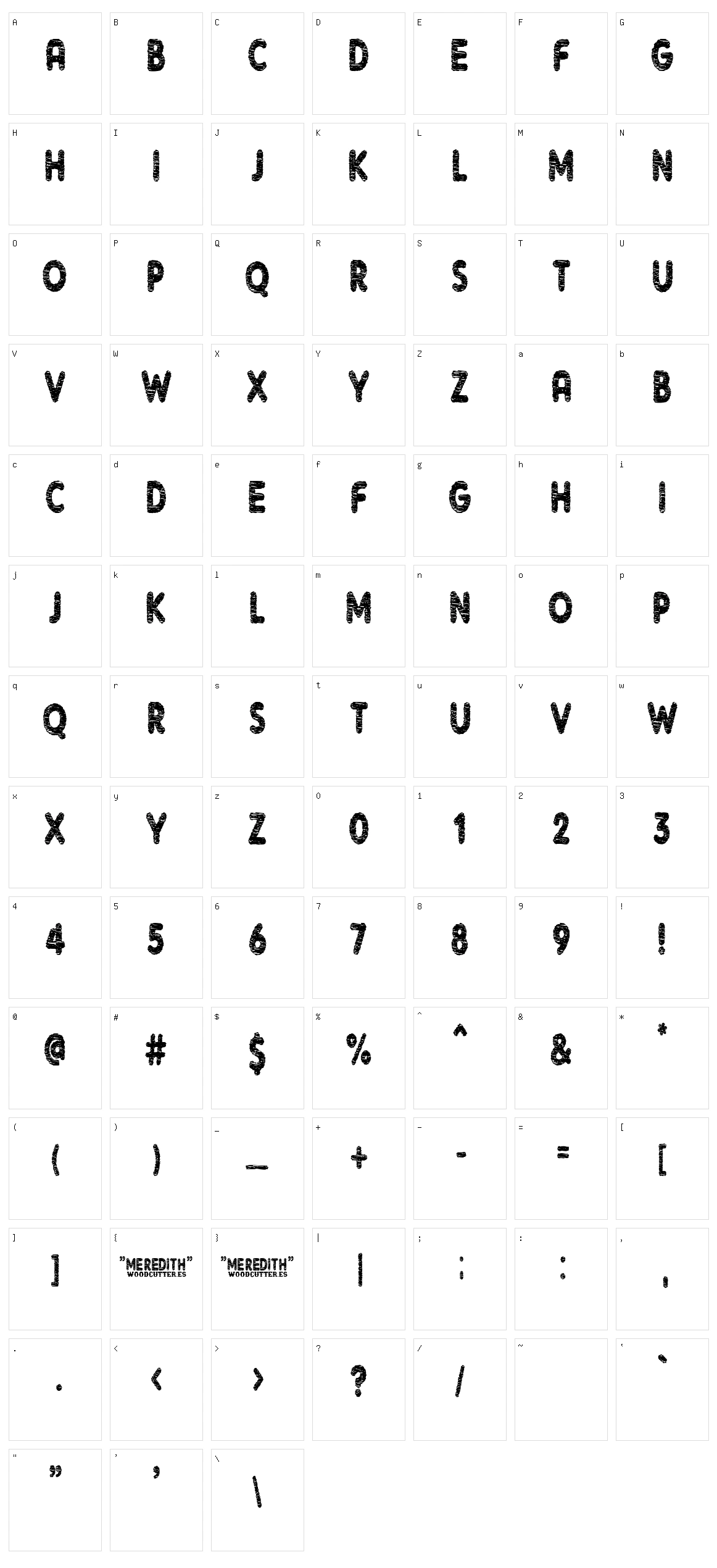Meredith Character Set