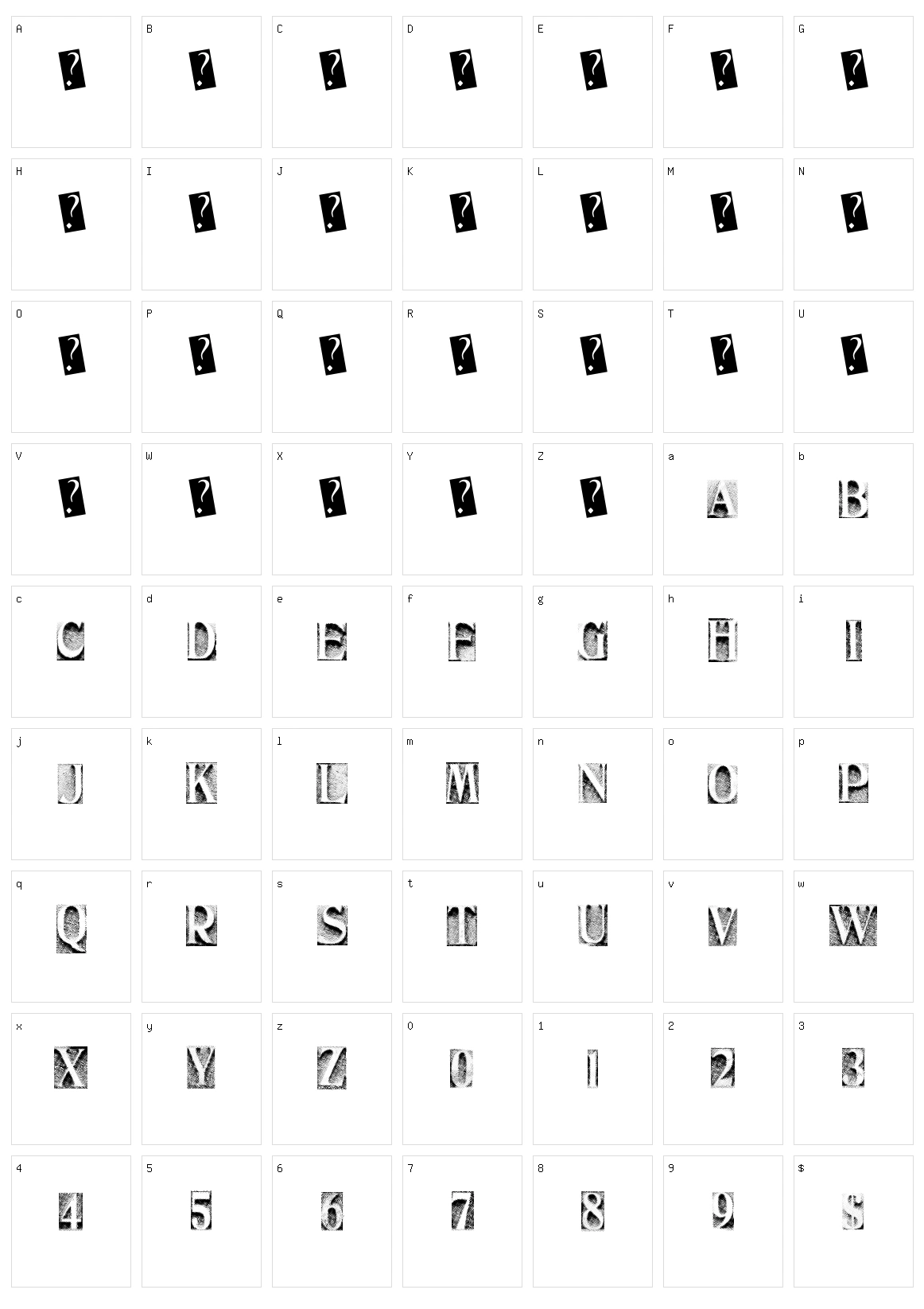 Metal Block Three Character Set