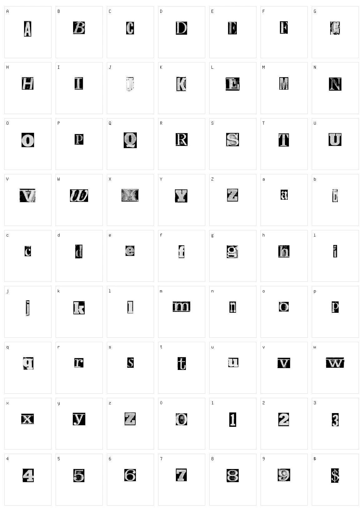 MetalBlock Theta Character Set