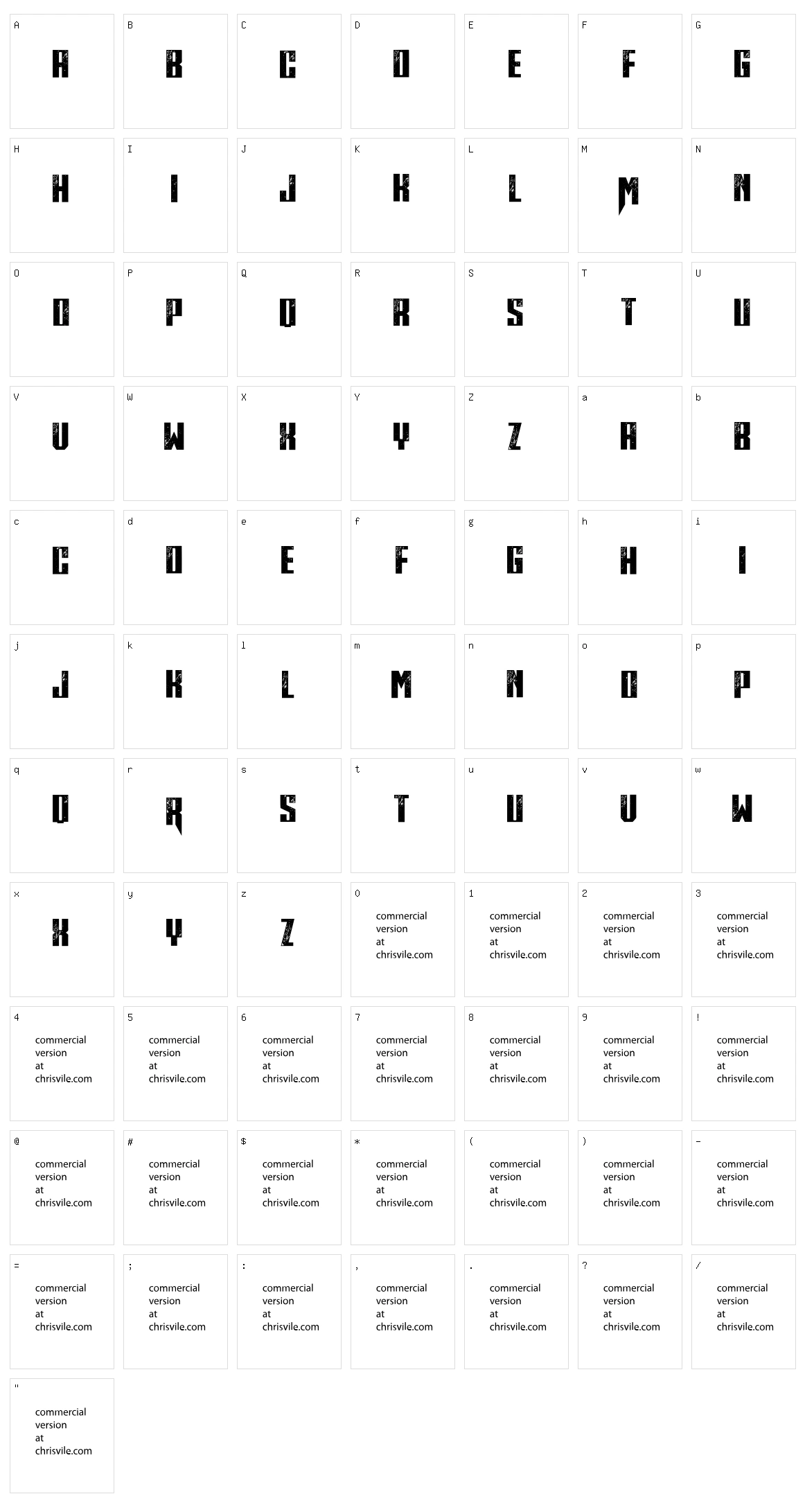 Midnite Hour Character Set