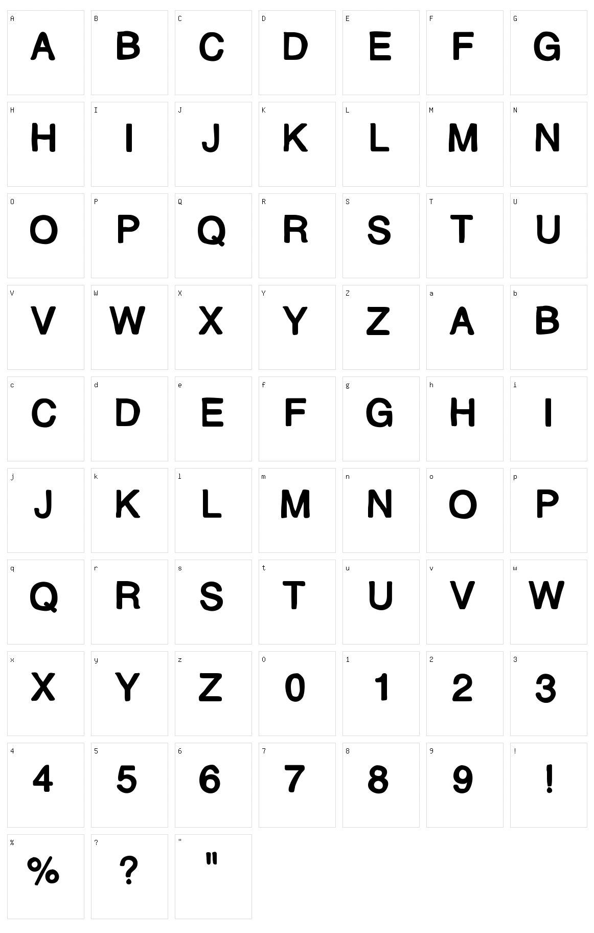 MJ Letter 2 Character Set