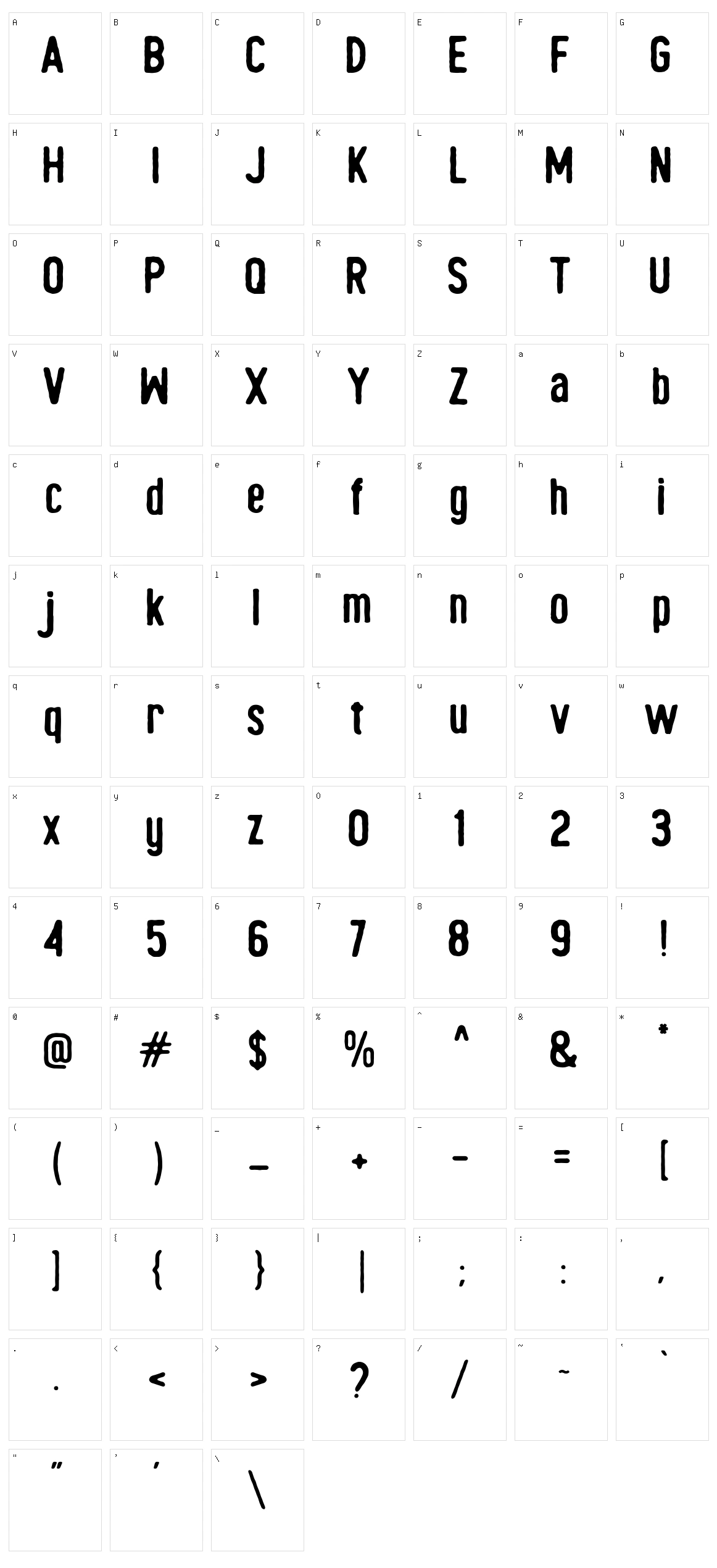 Mohica Character Set