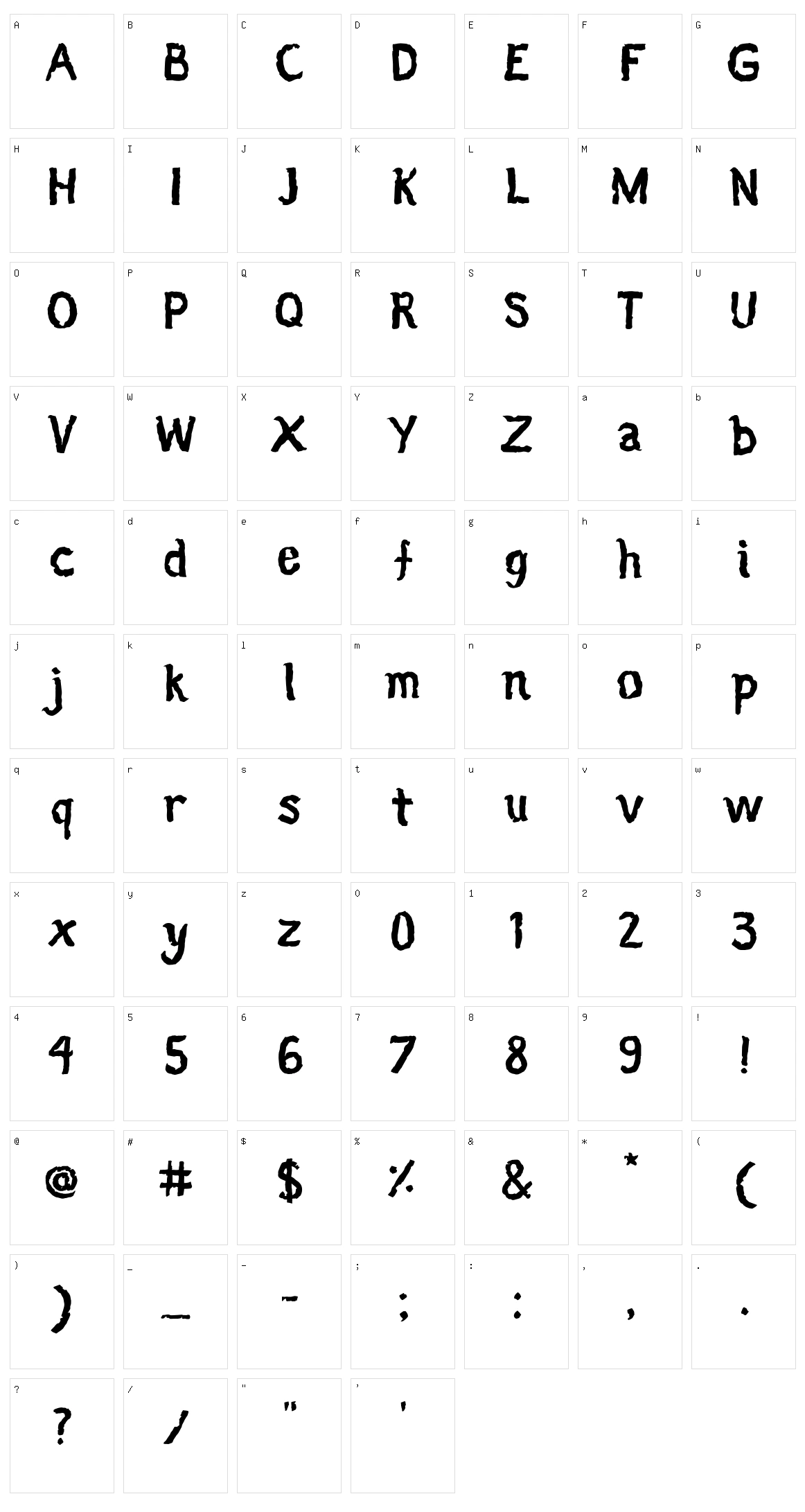 Neige Character Set