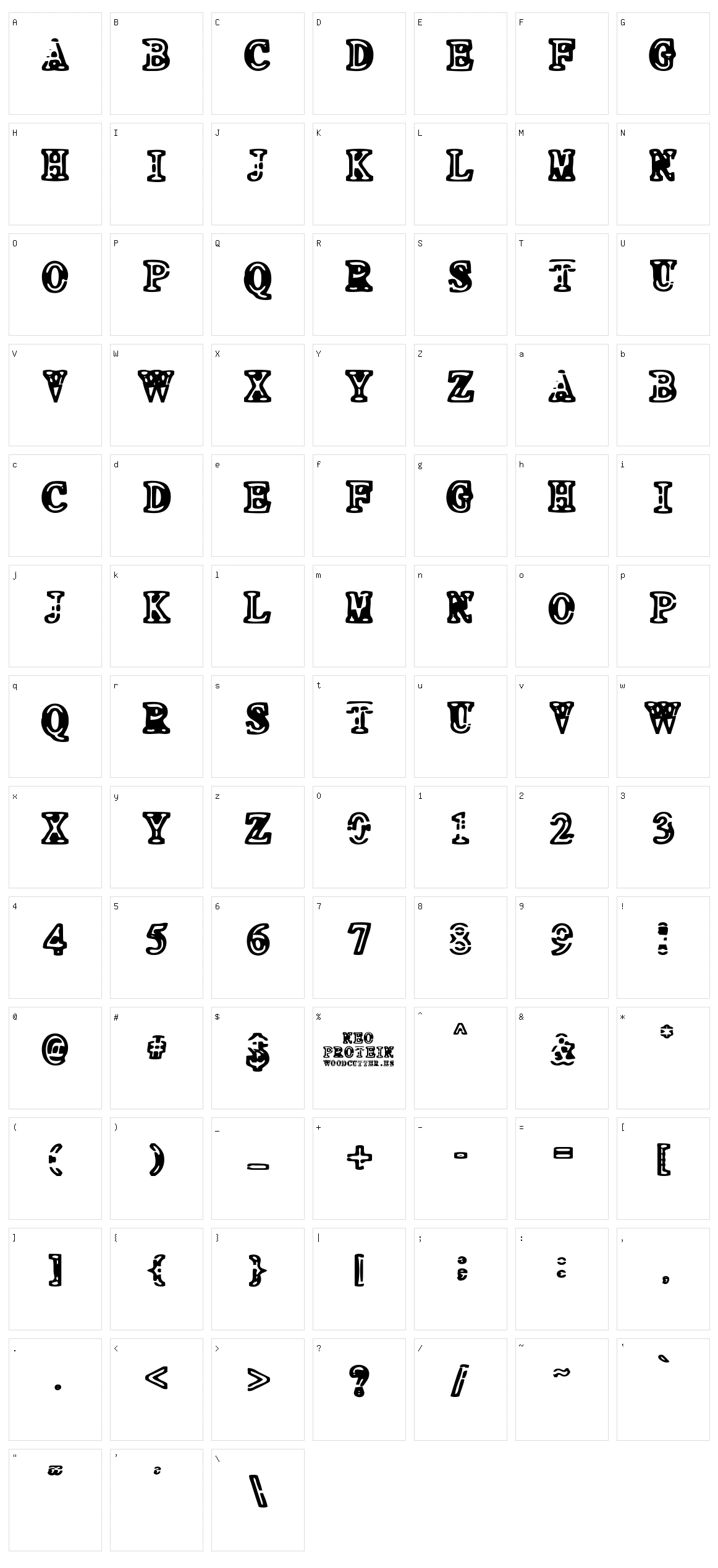 Neo Protein Character Set