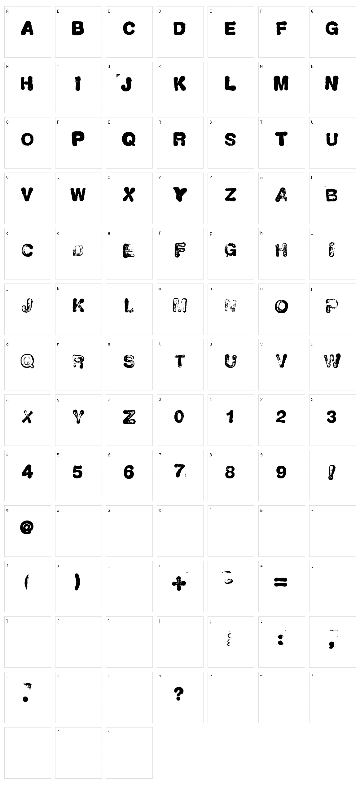 Neuvo-Sello Character Set