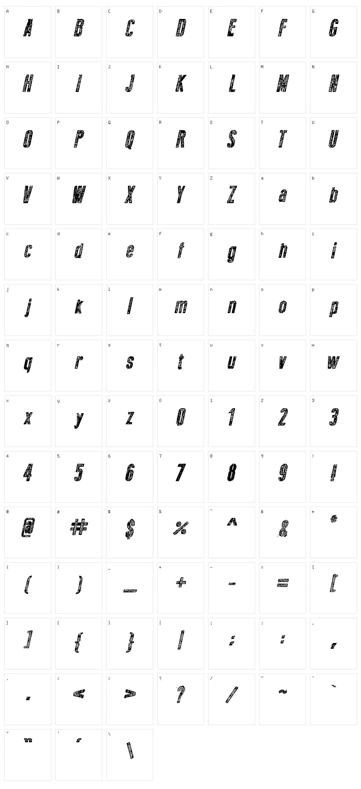 New Press Eroded Character Set