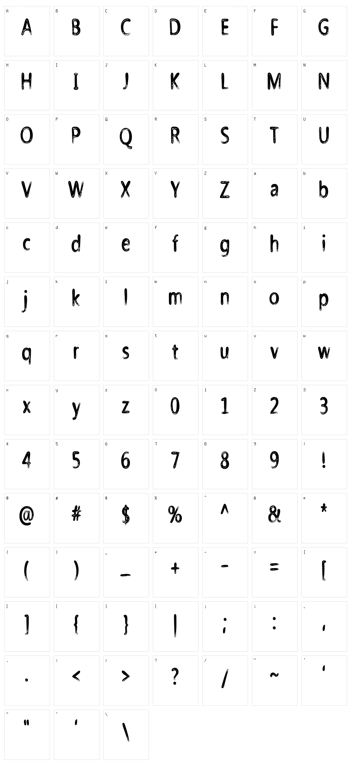 Nicholazzo Character Set