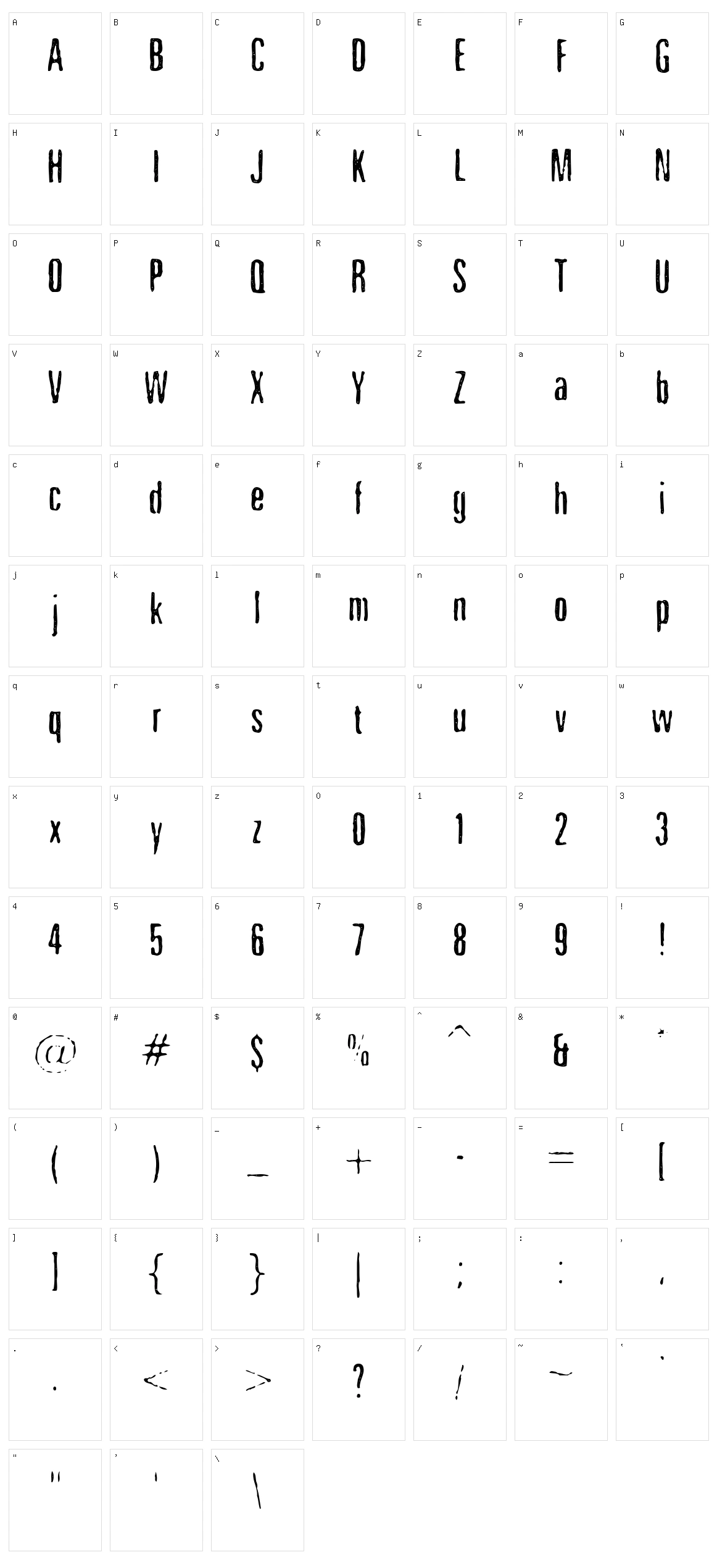 Nicotine Stains Character Set