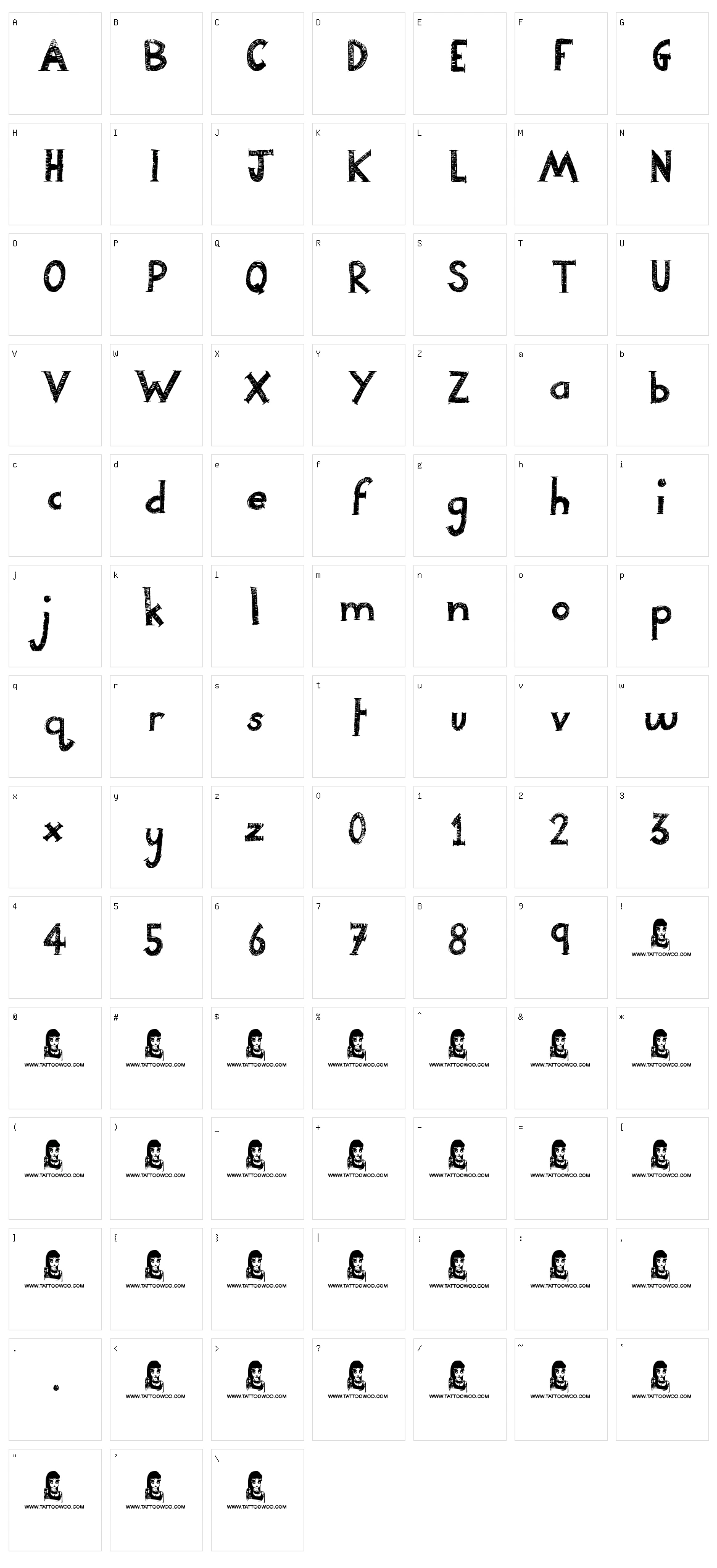 Night Adder Character Set