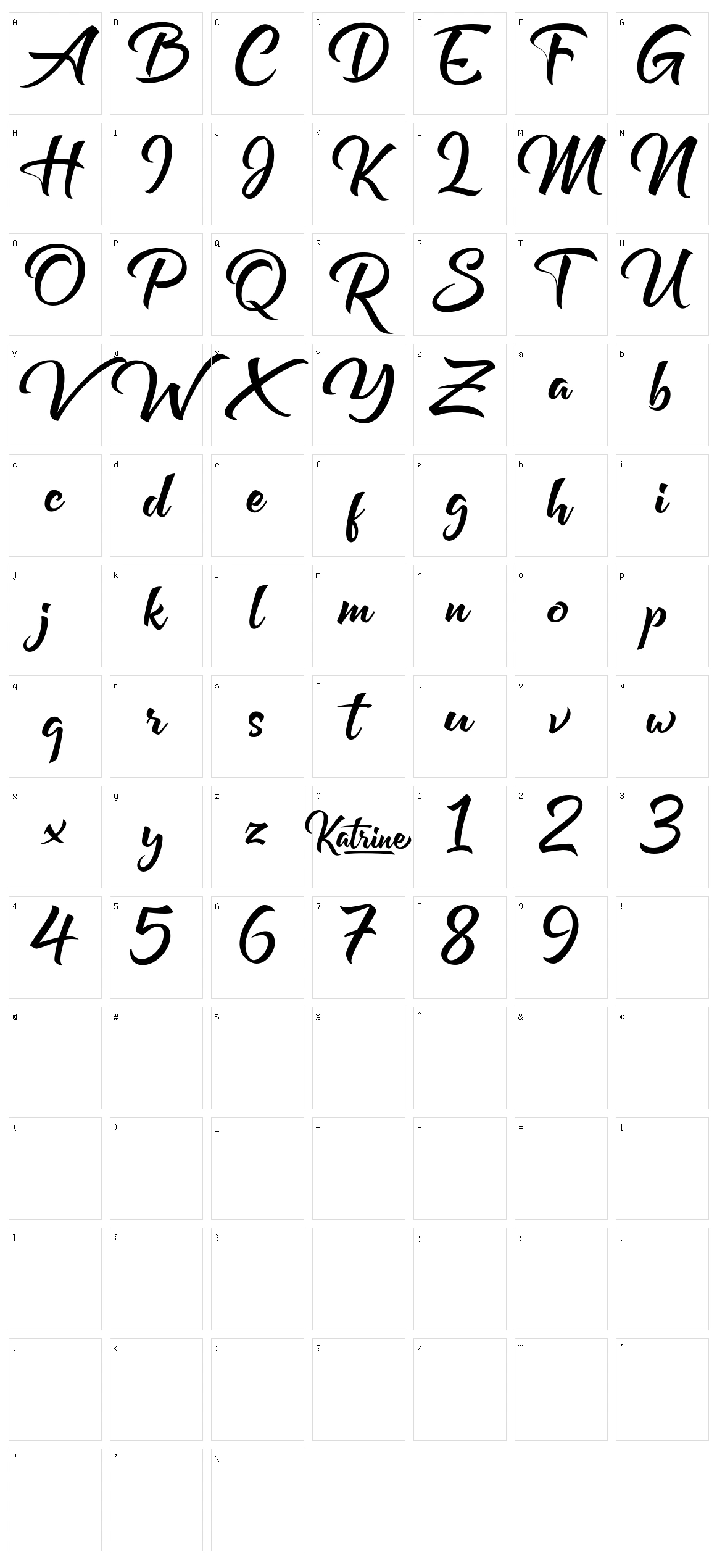 Katrine Character Set