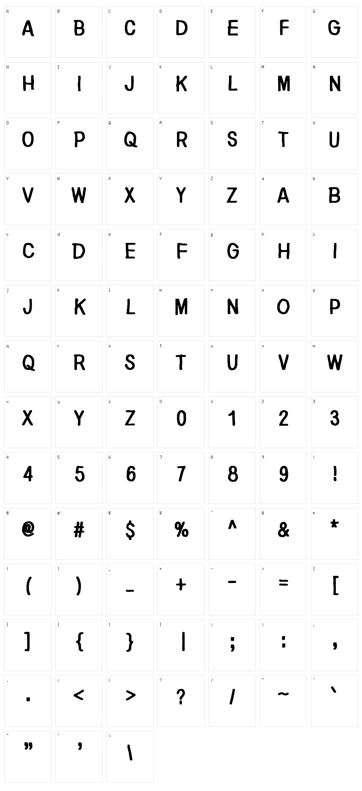 Nirepnirun Character Set