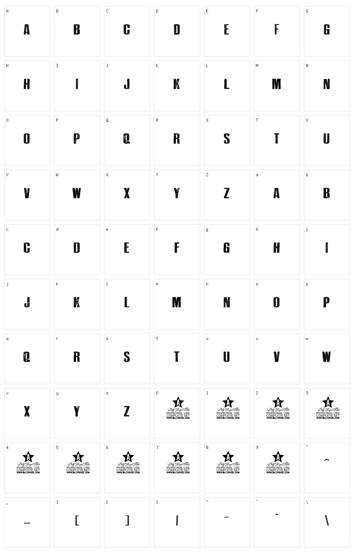 No Stress Character Set