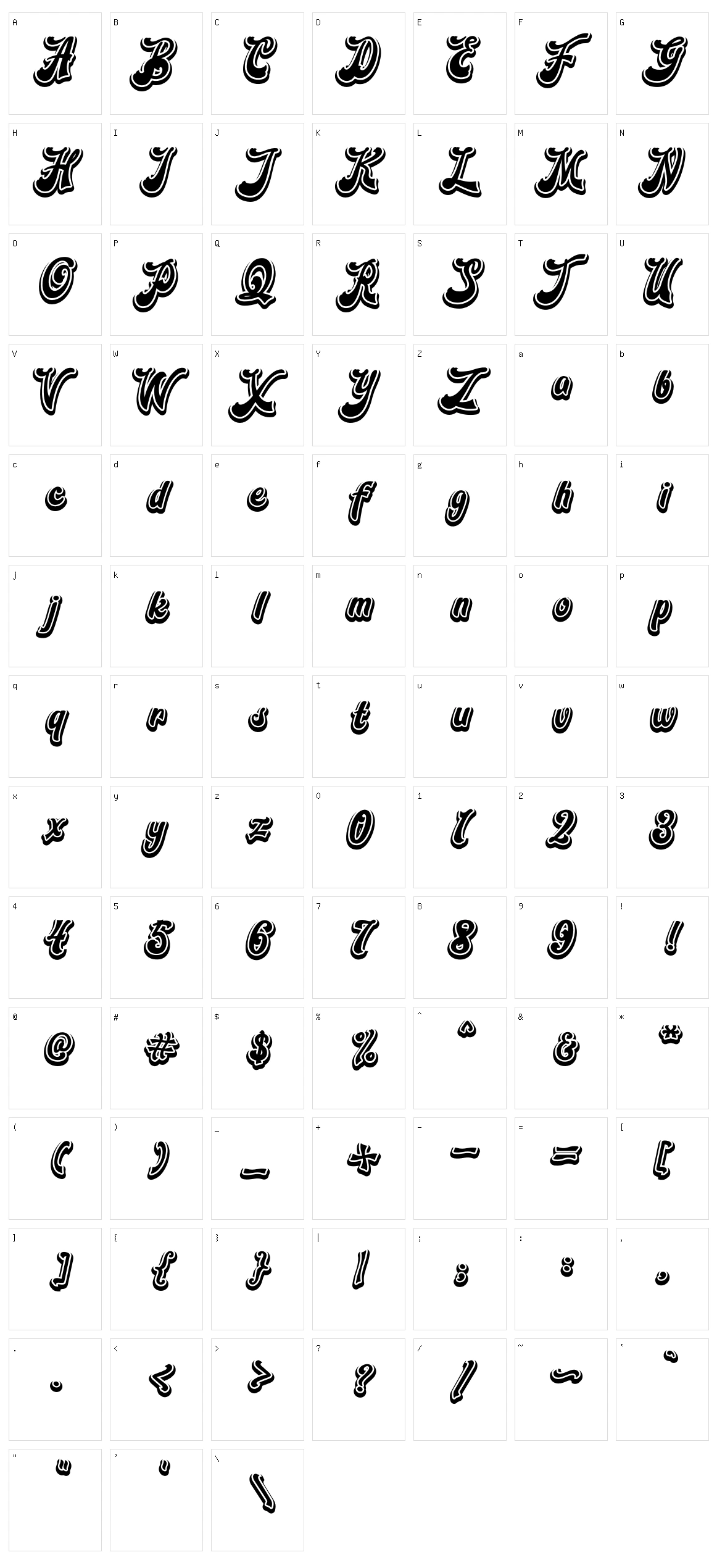 Blora Shadow Character Set