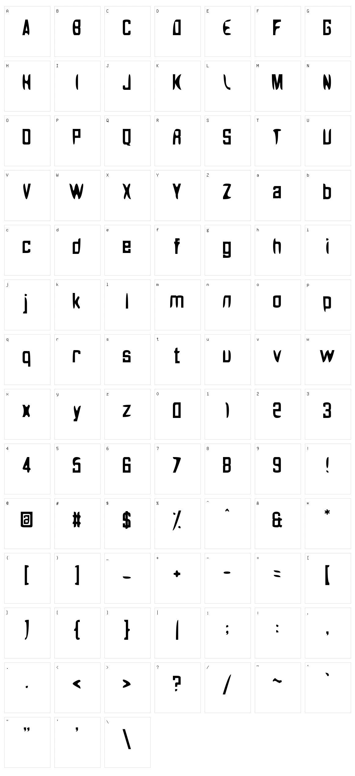 Noasarck Quattro Character Set