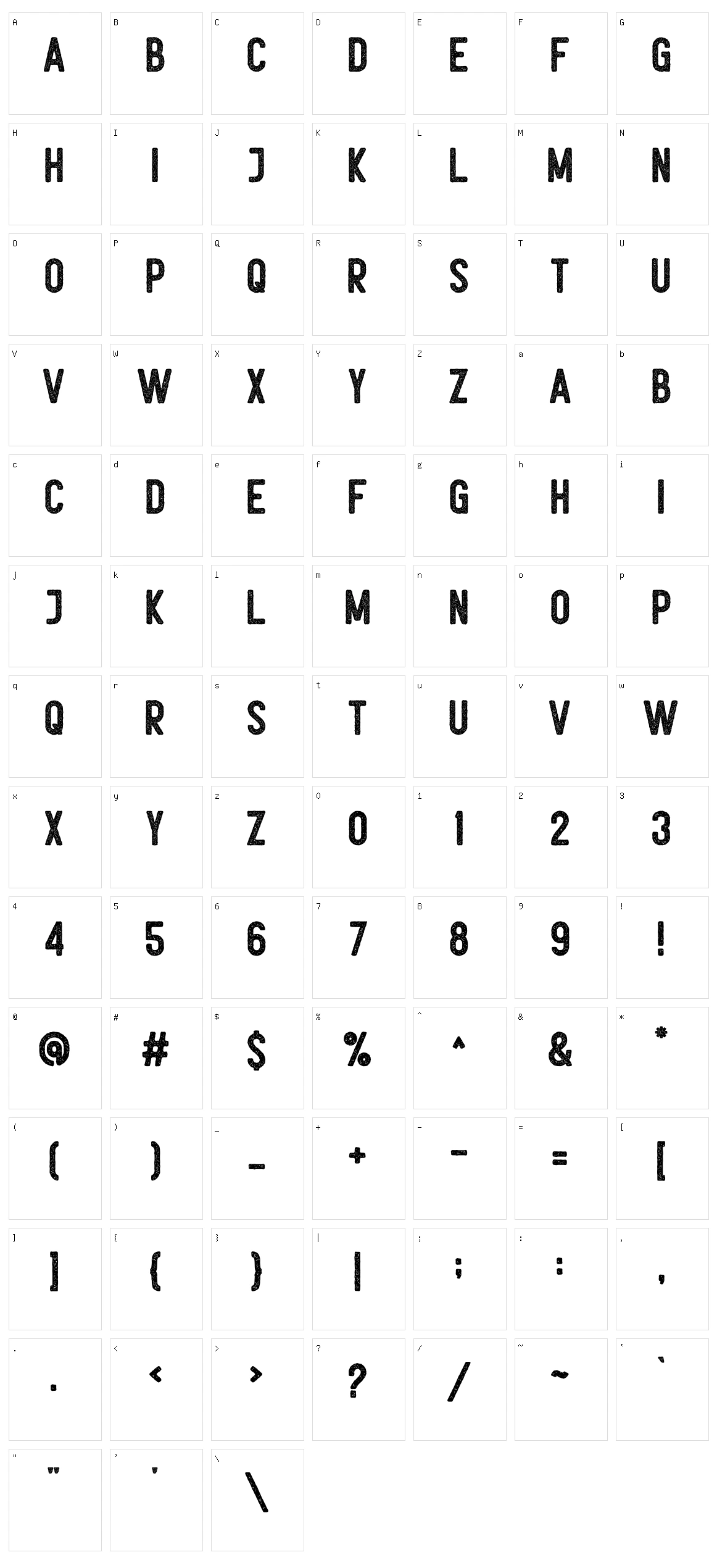 Noctura Sans Character Set