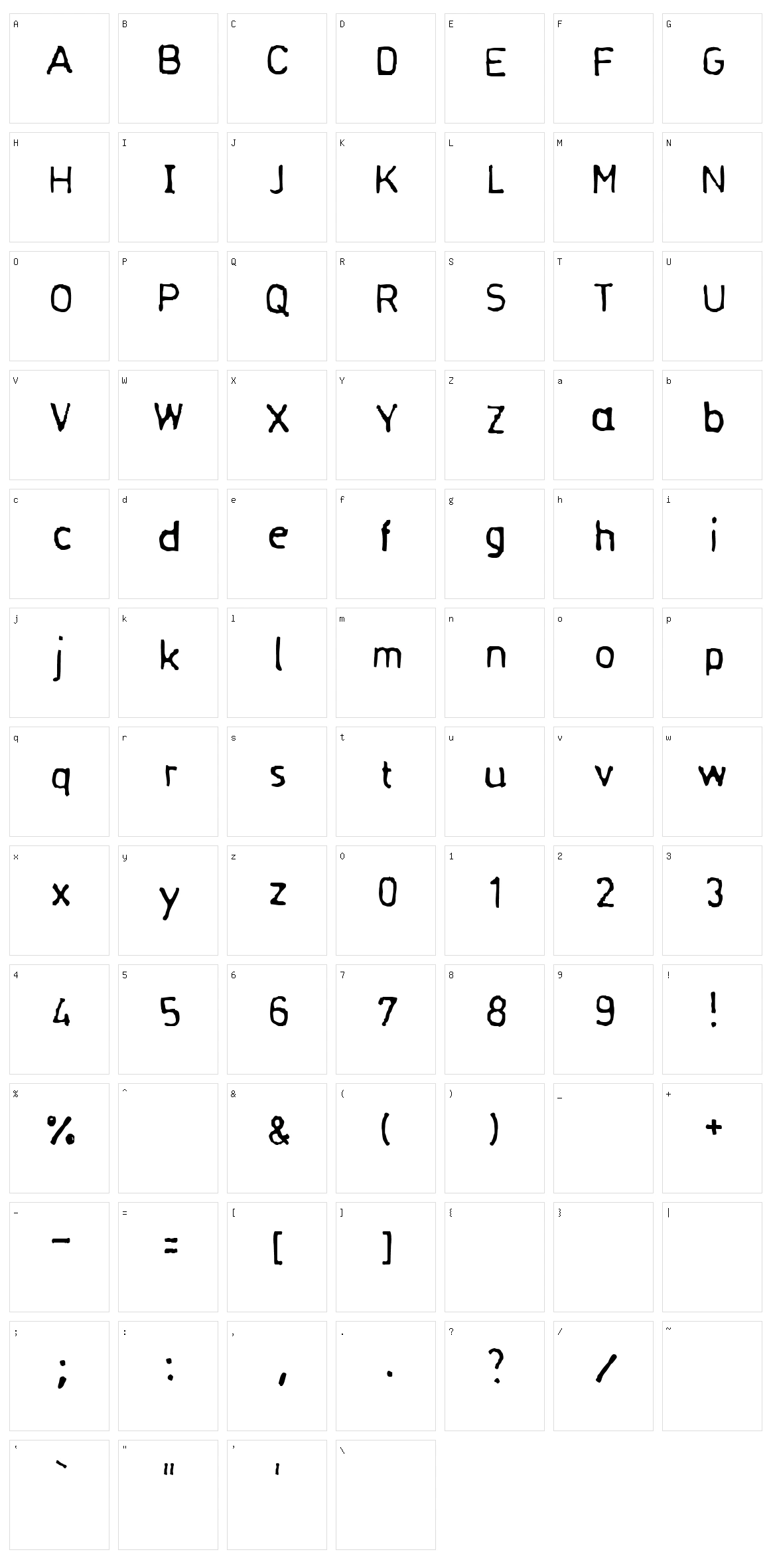 Normograf Character Set