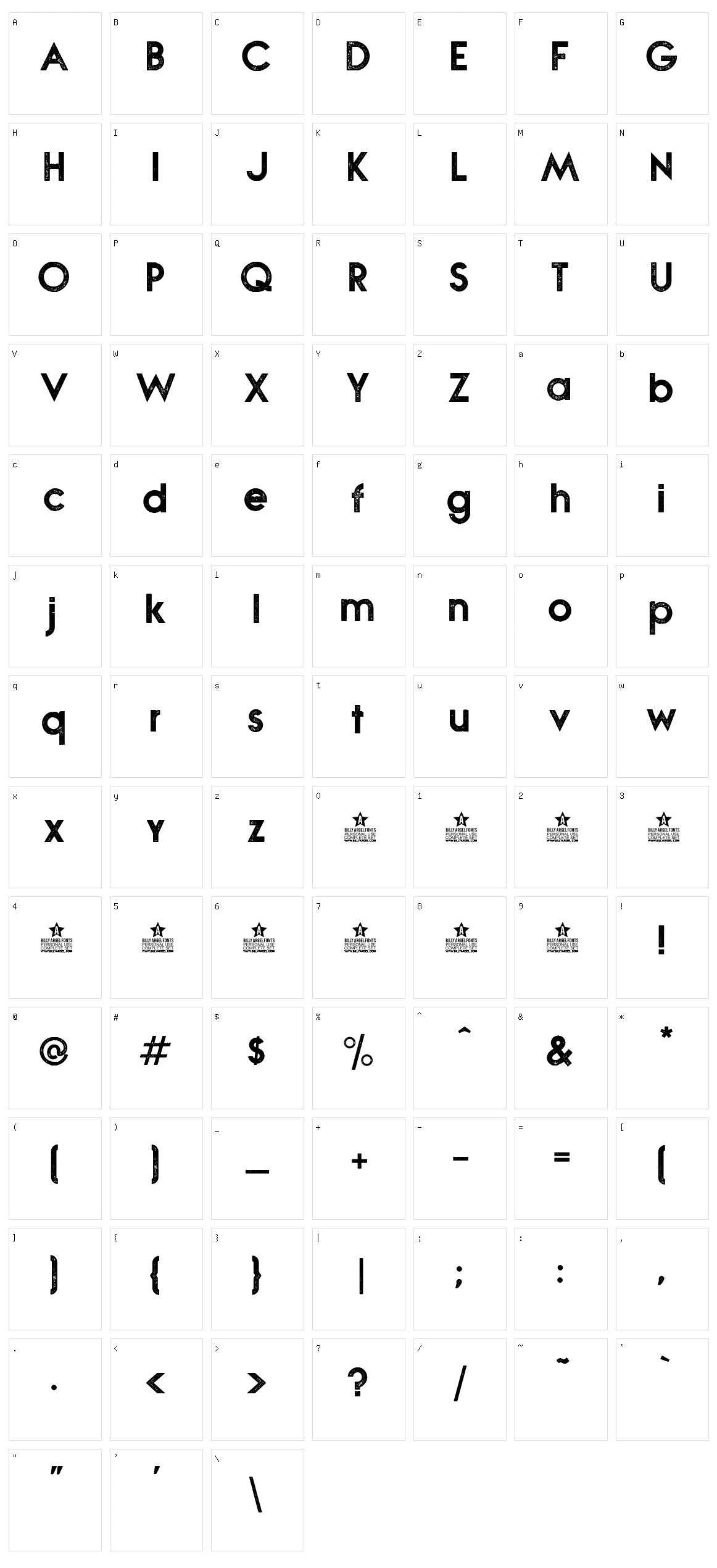 Nova Stamp Character Set