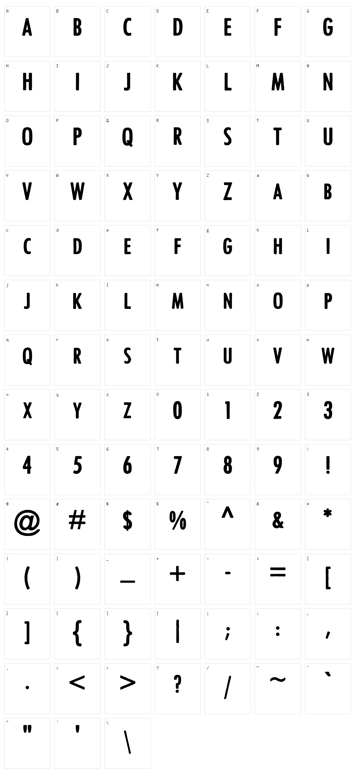 Occams Eraser Character Set