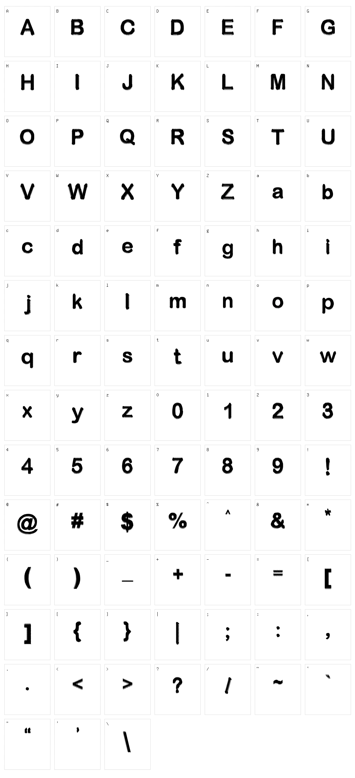 Odywss Character Set