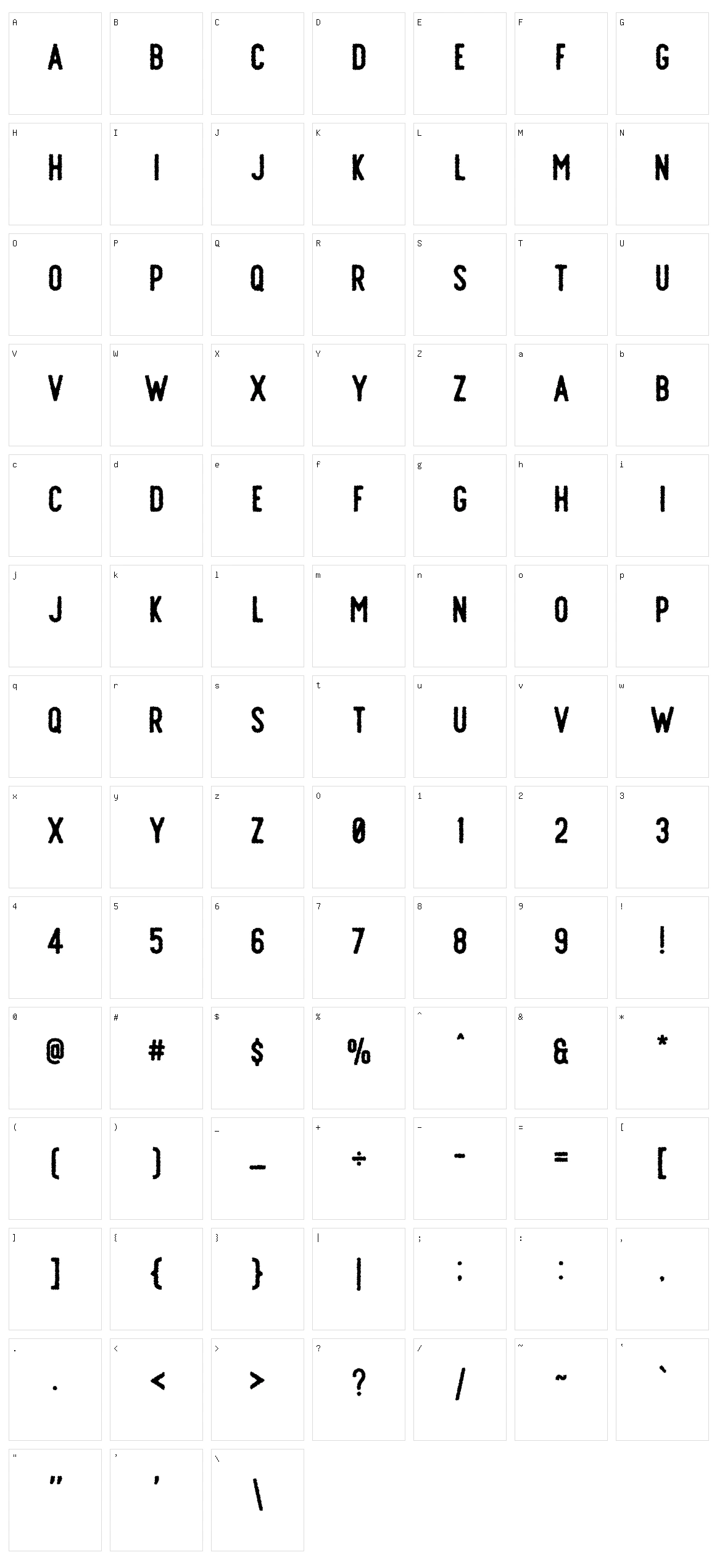 Offlander Rough Character Set