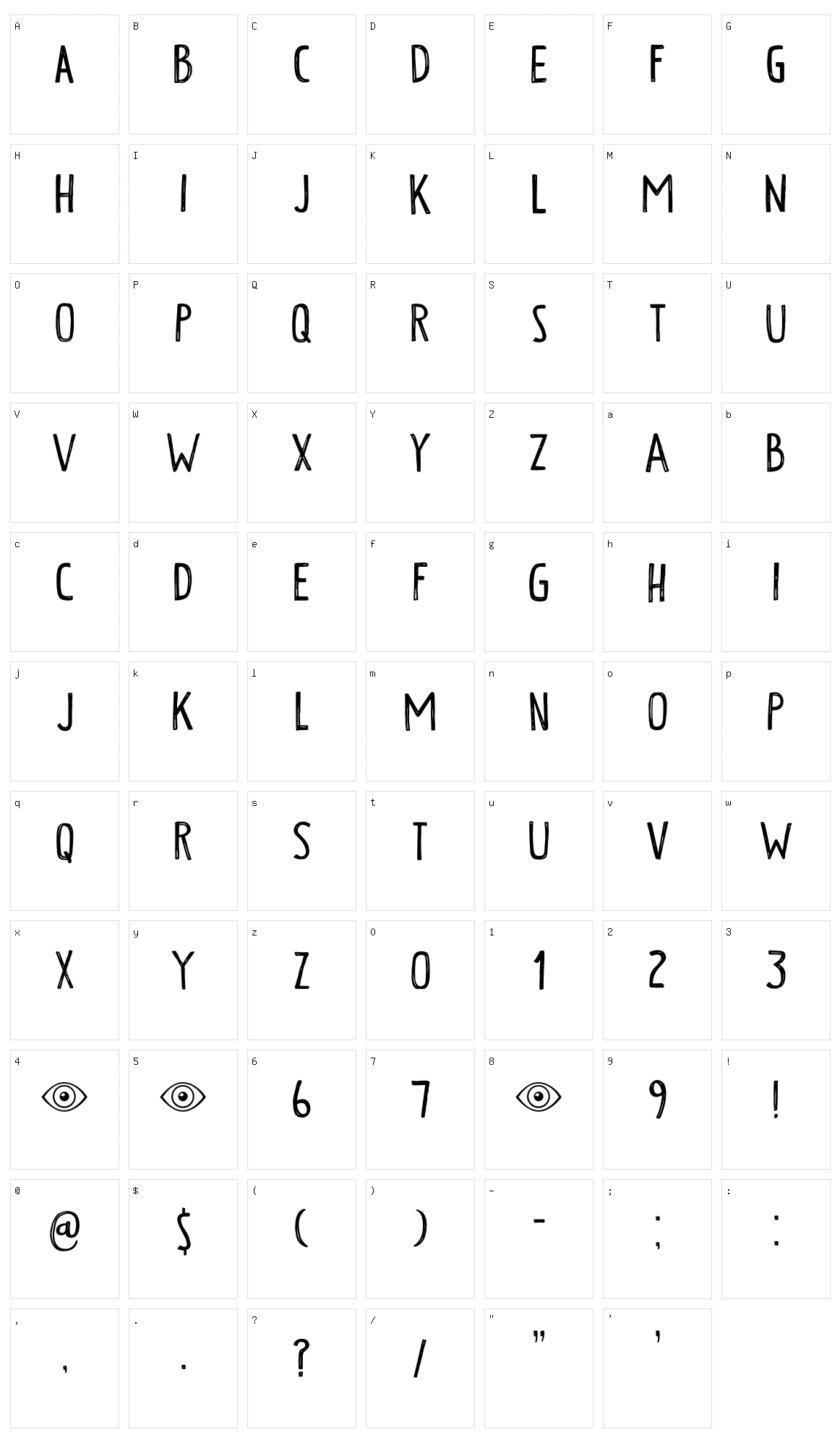 Ogenblik Character Set