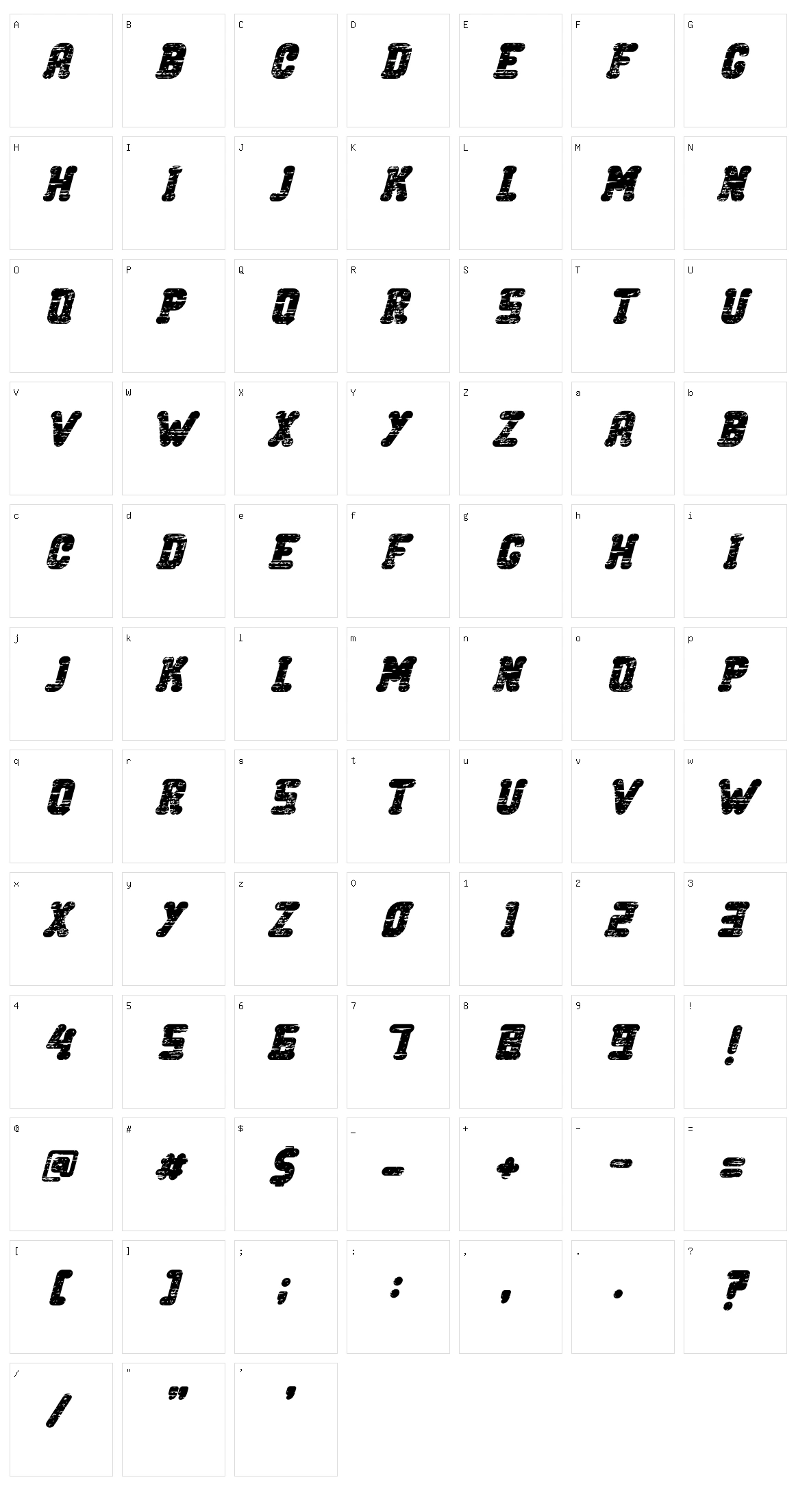 Old Phone Character Set