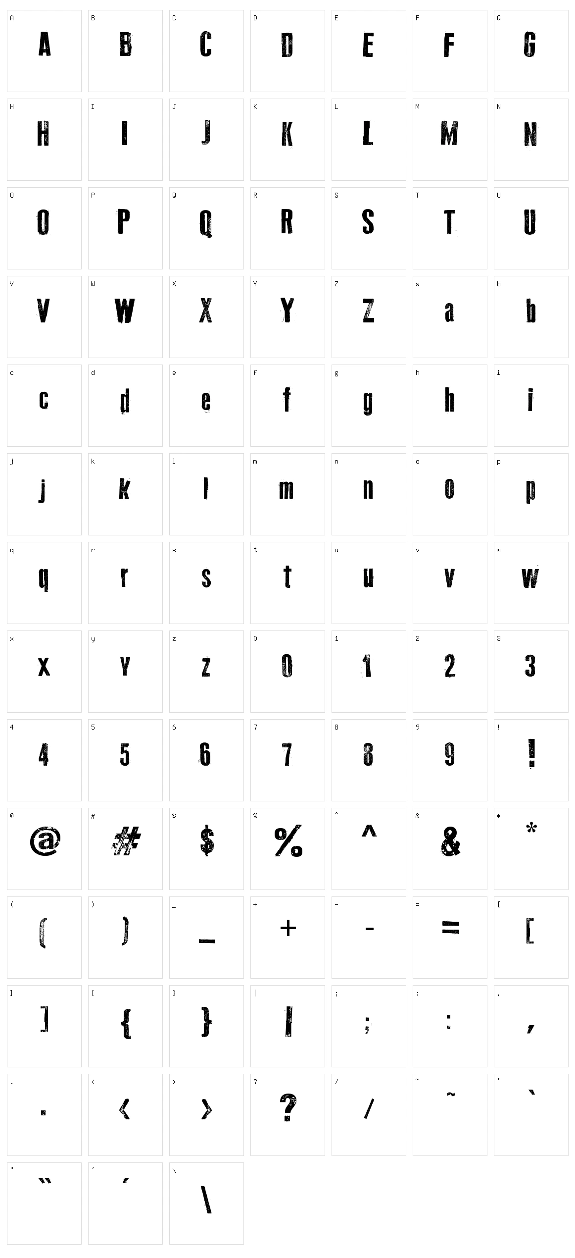 Old Typography Character Set