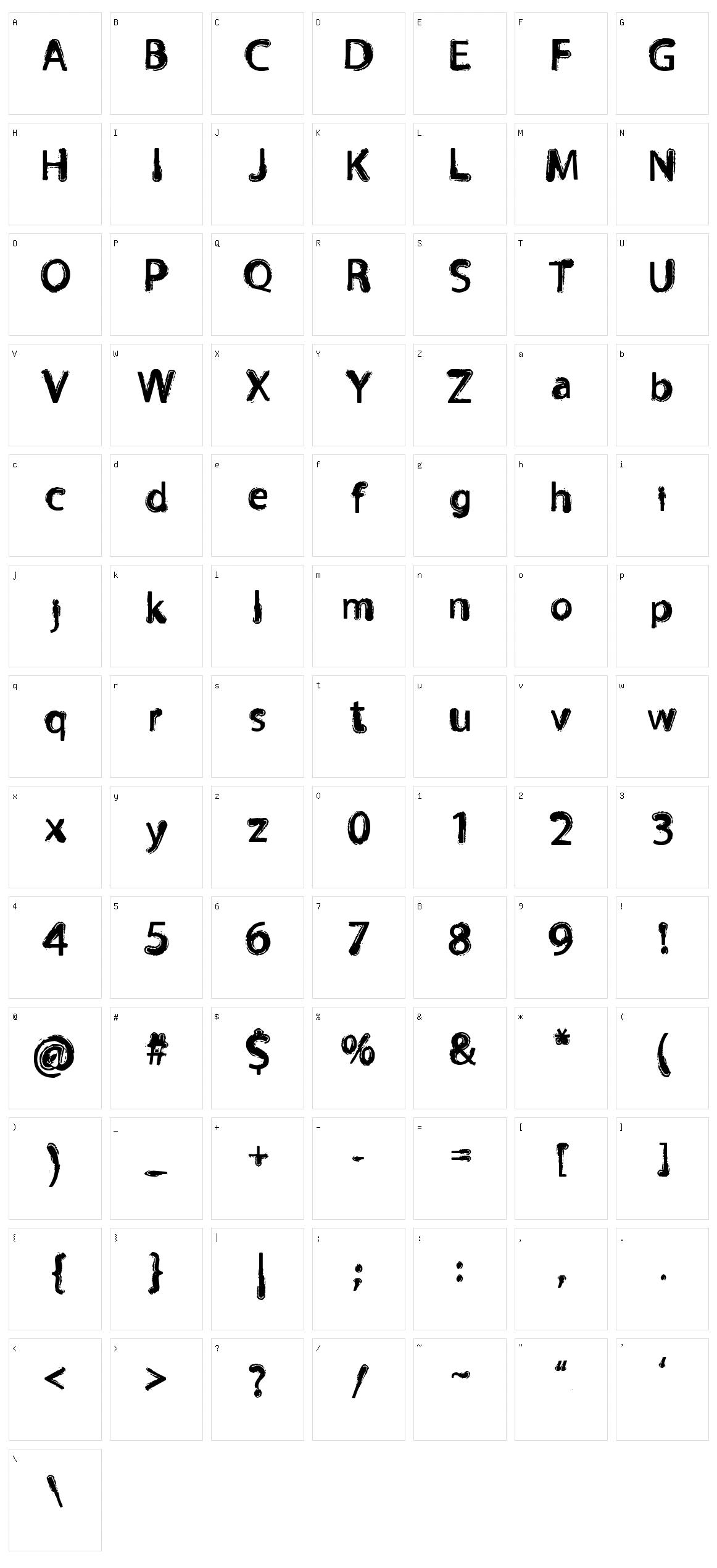 Orust Character Set