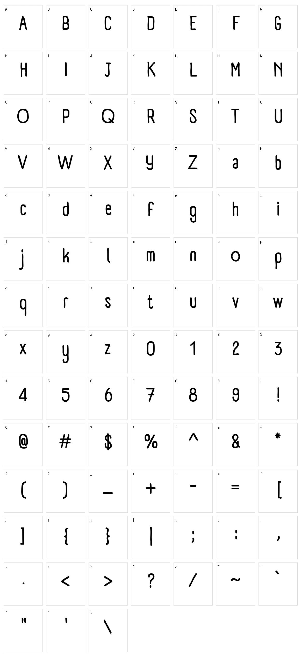 Panforte Character Set