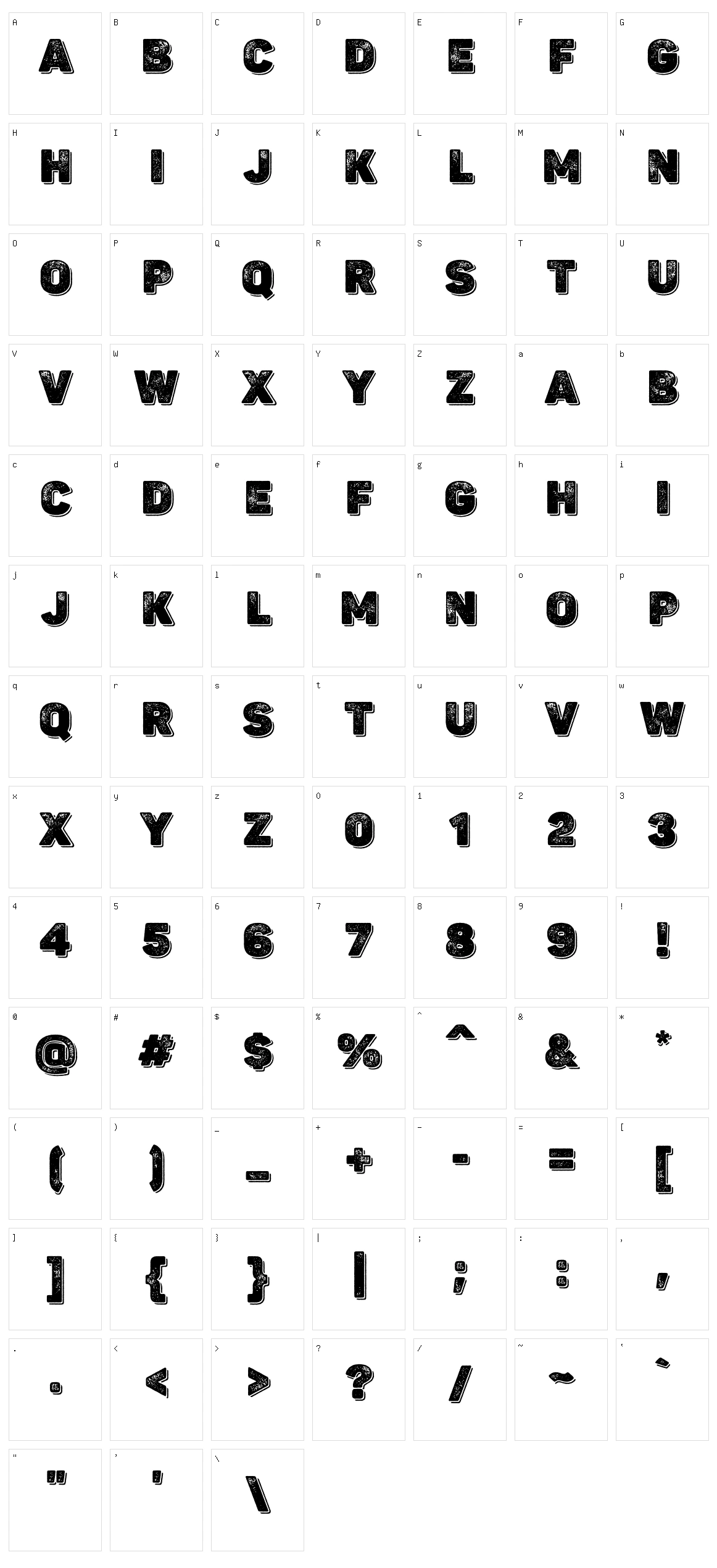 Panton Rust Character Set