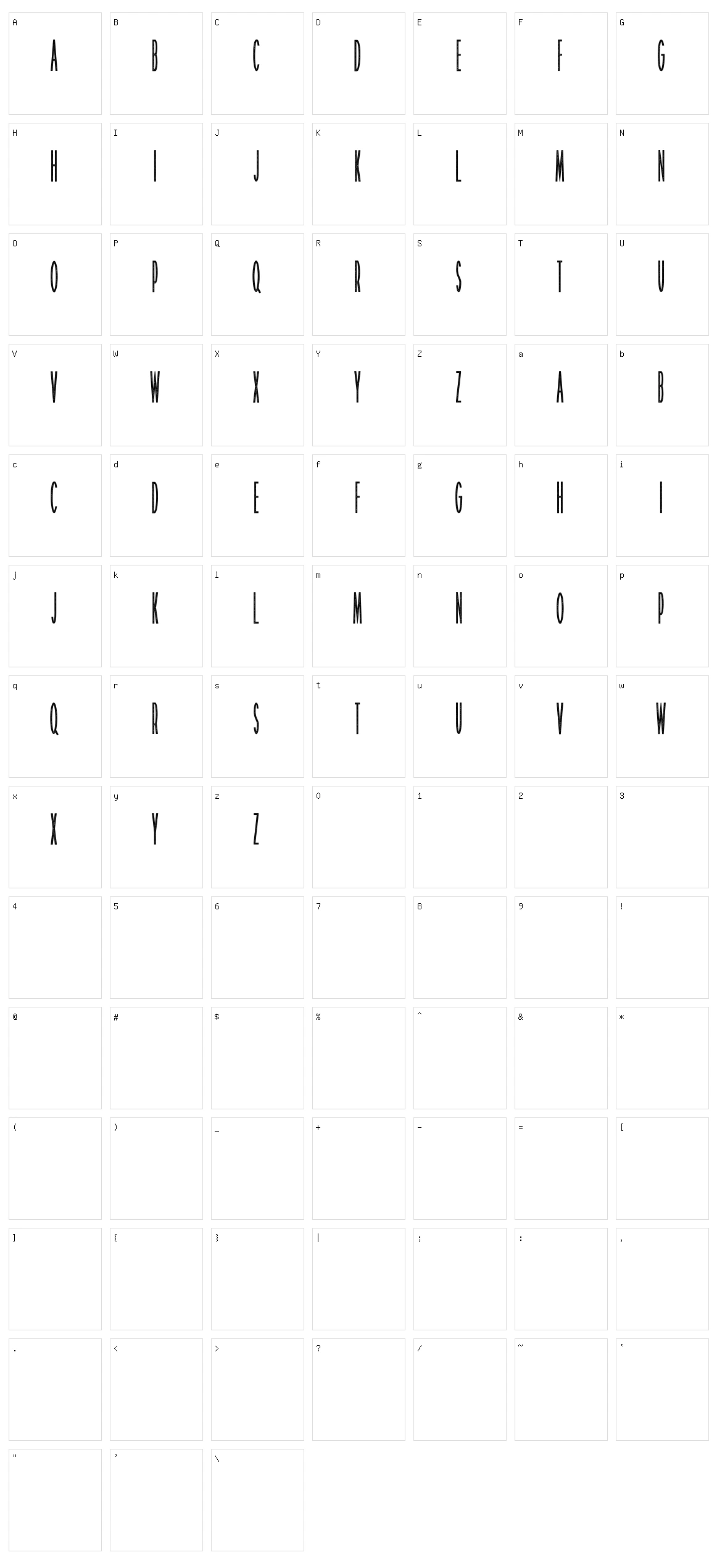Patrice Stamp Character Set
