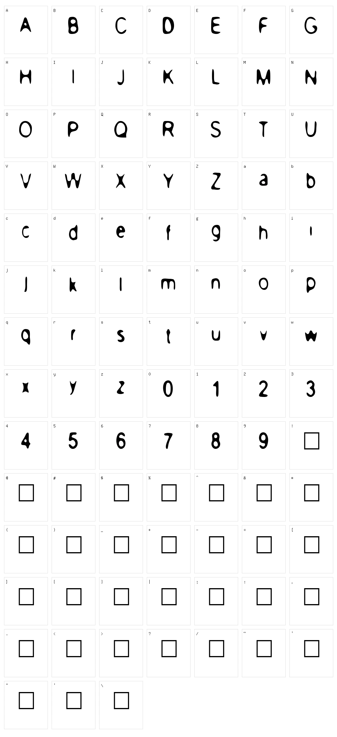 PeaceNow Basic Character Set