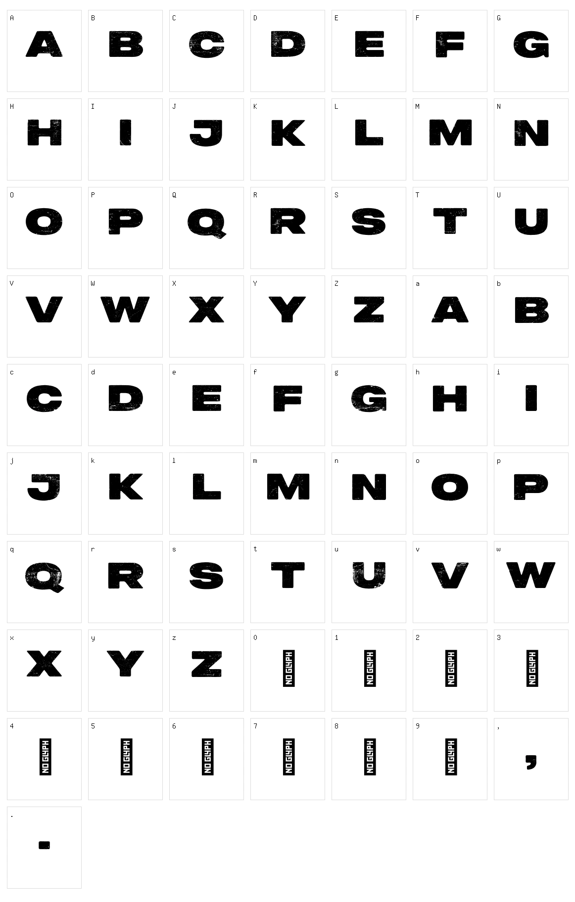 Peckham Press Character Set