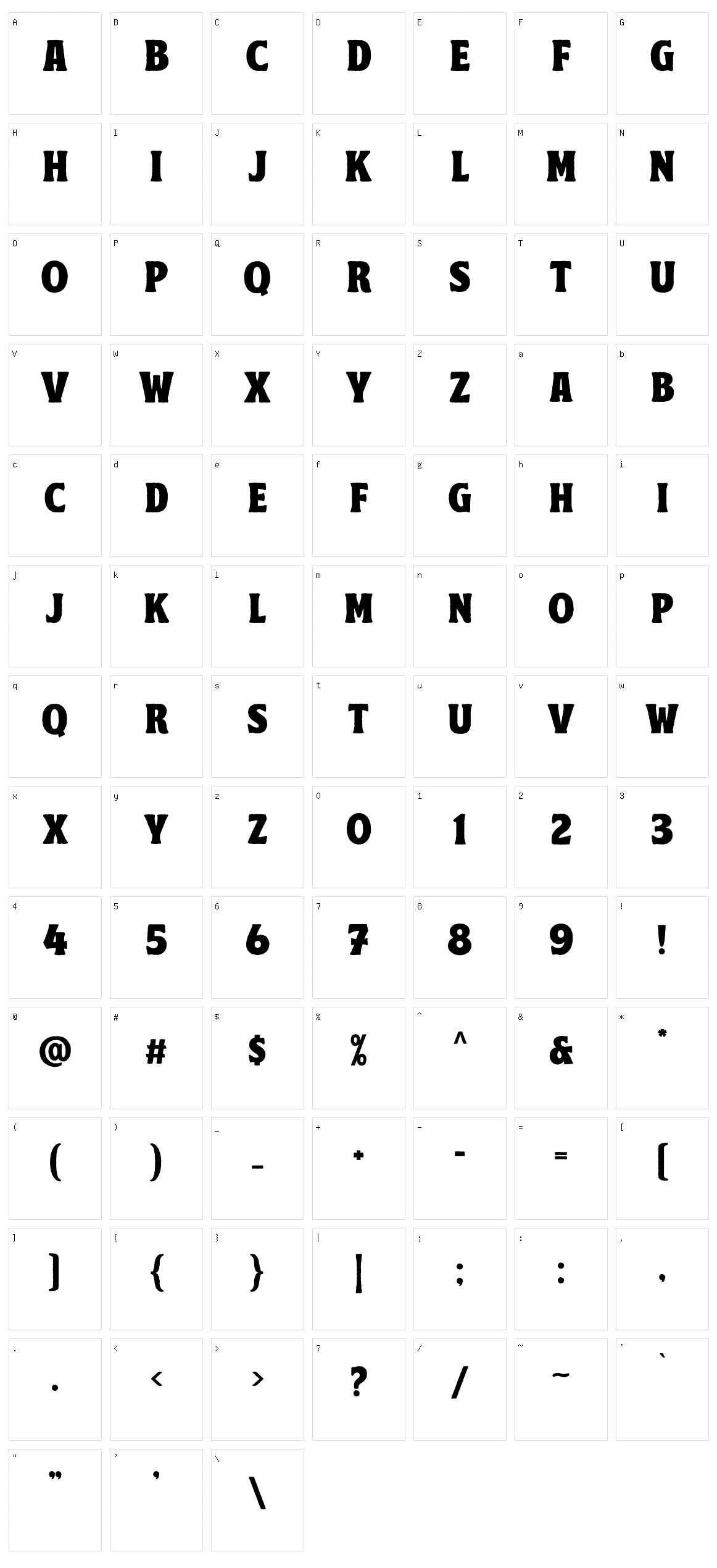 Penster Bross Rough Character Set