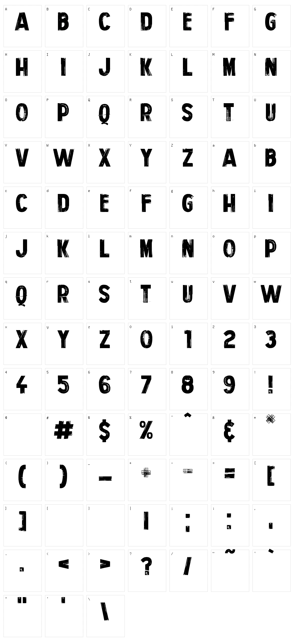 Personal Services Character Set