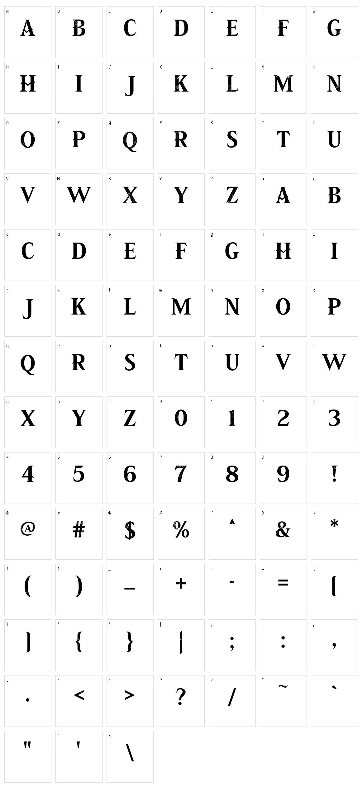 Pirate Scroll Character Set