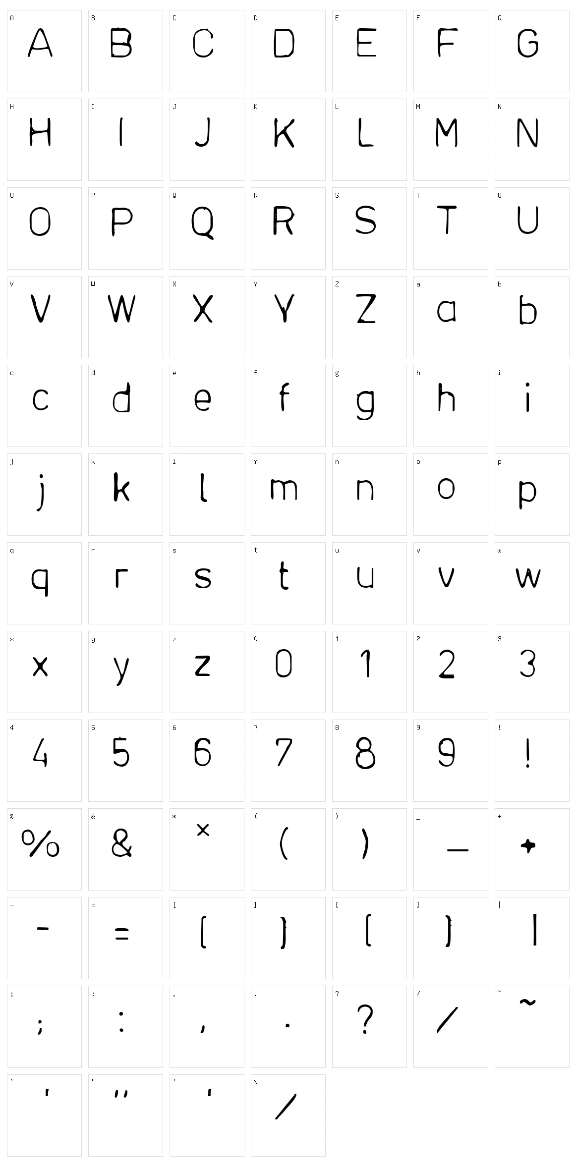 Plantiya Character Set