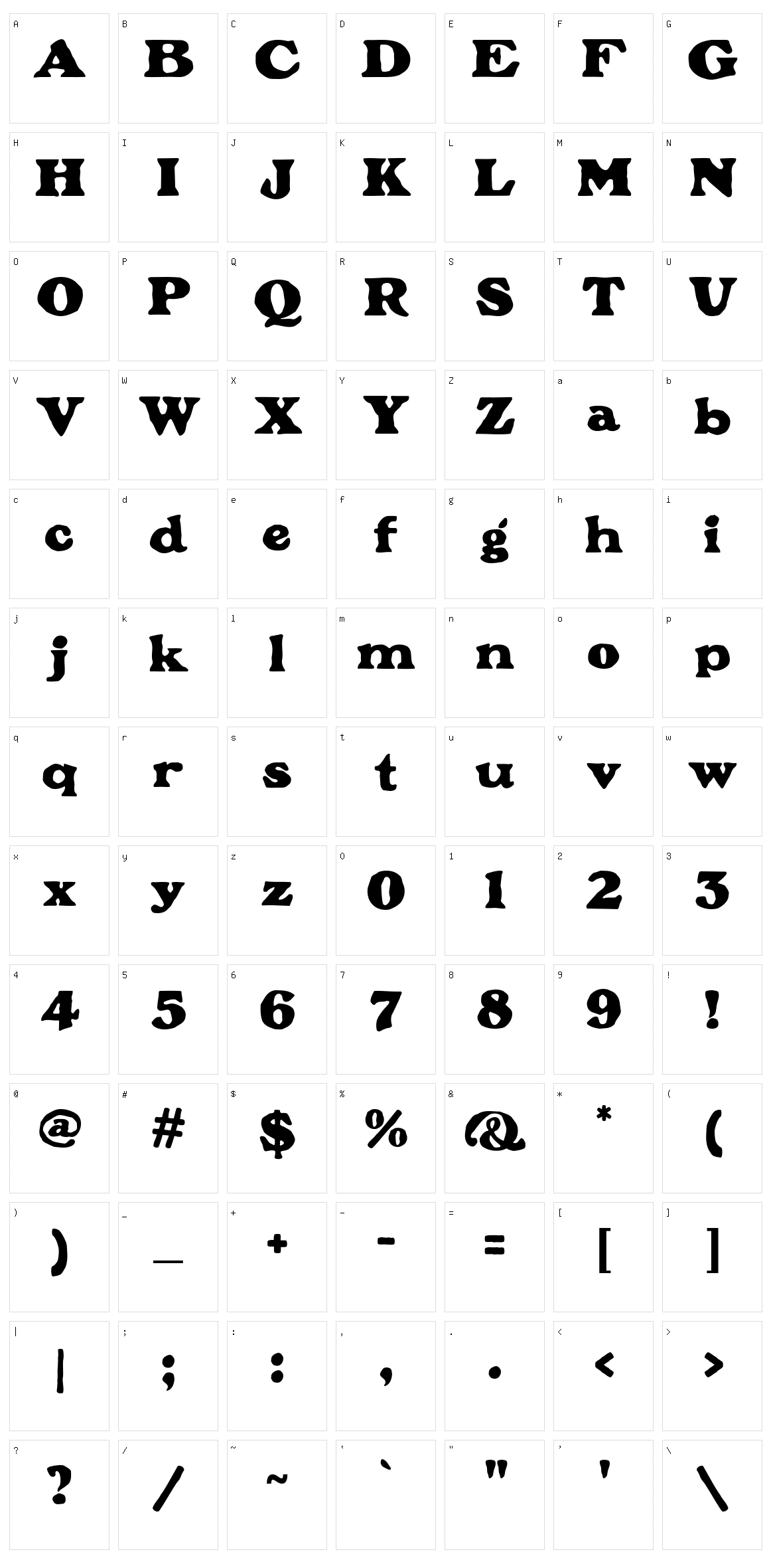 Plymouth Character Set