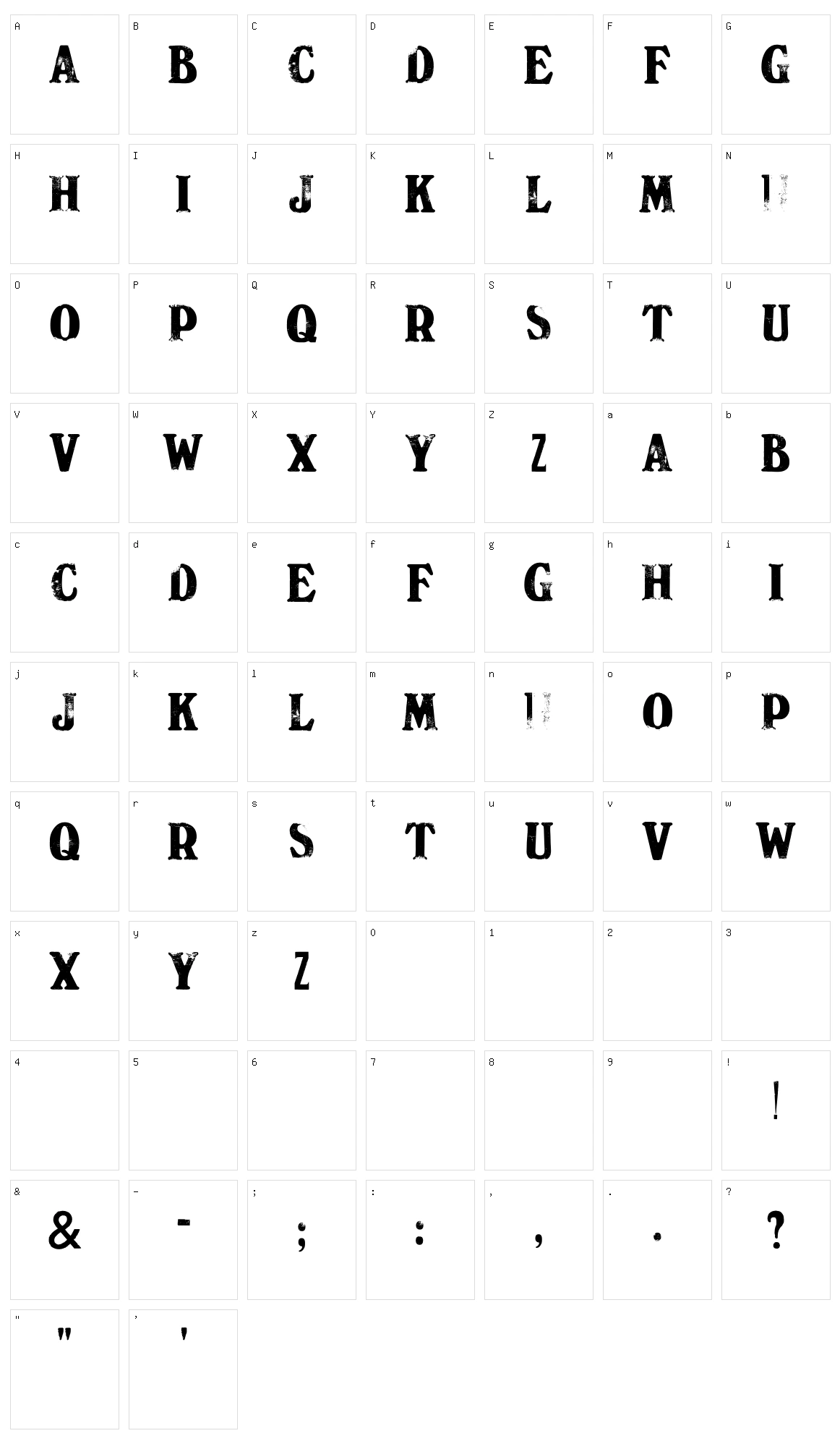 PlymouthPress Character Set
